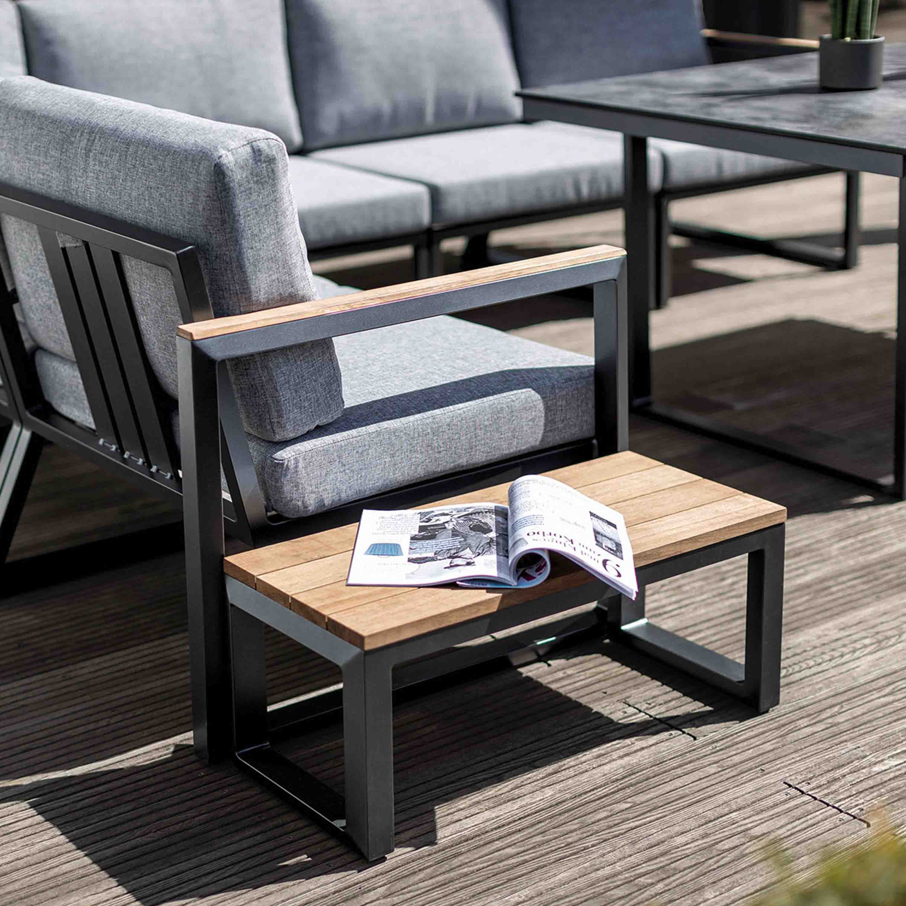 Kettler Beistelltisch Ocean Skid Anthrazit/Natur Kettler Beistelltisch Ocean Skid Anthrazit/Natur
