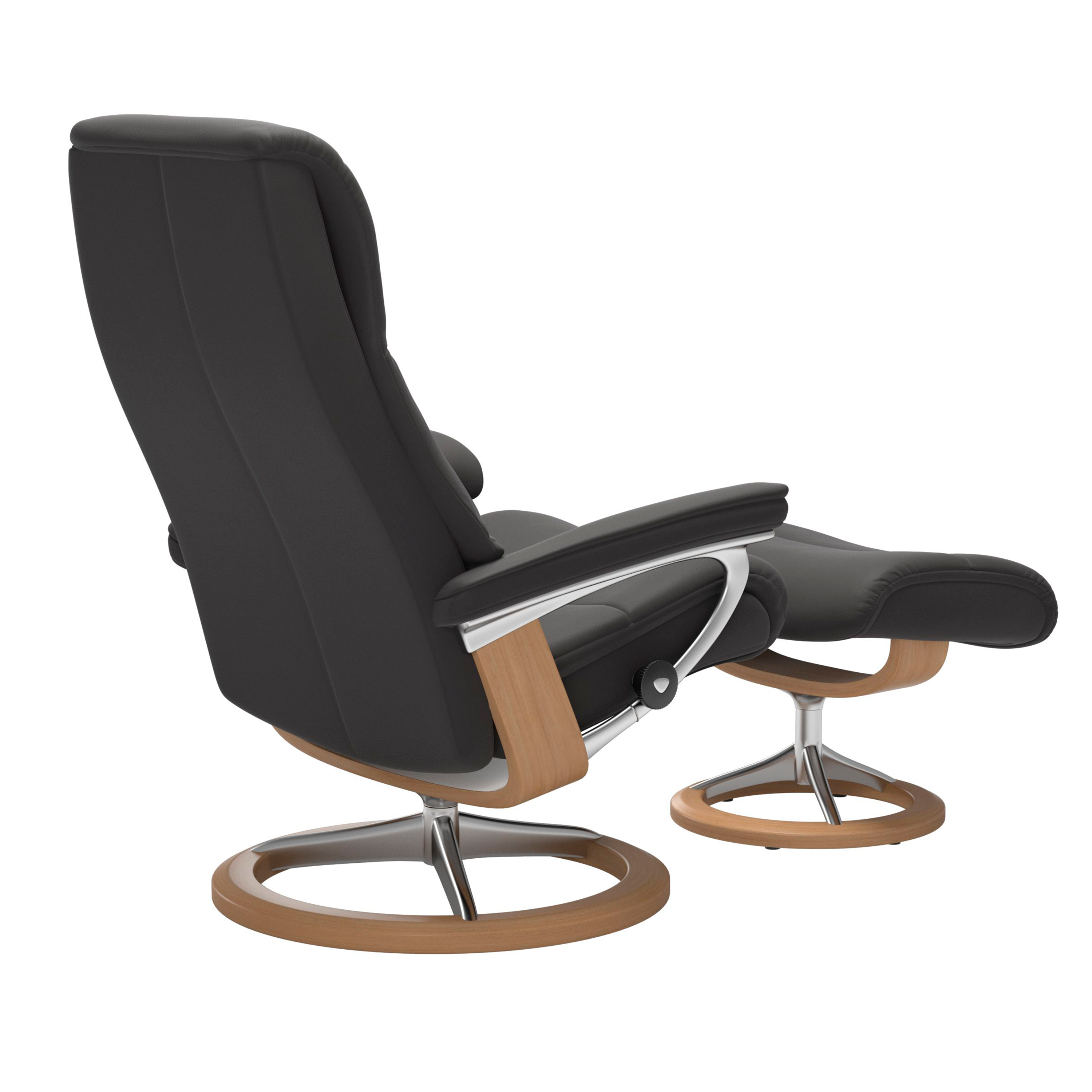 Stressless View Signature Sessel mit Hocker M Leder Paloma Rock Eiche Chrom