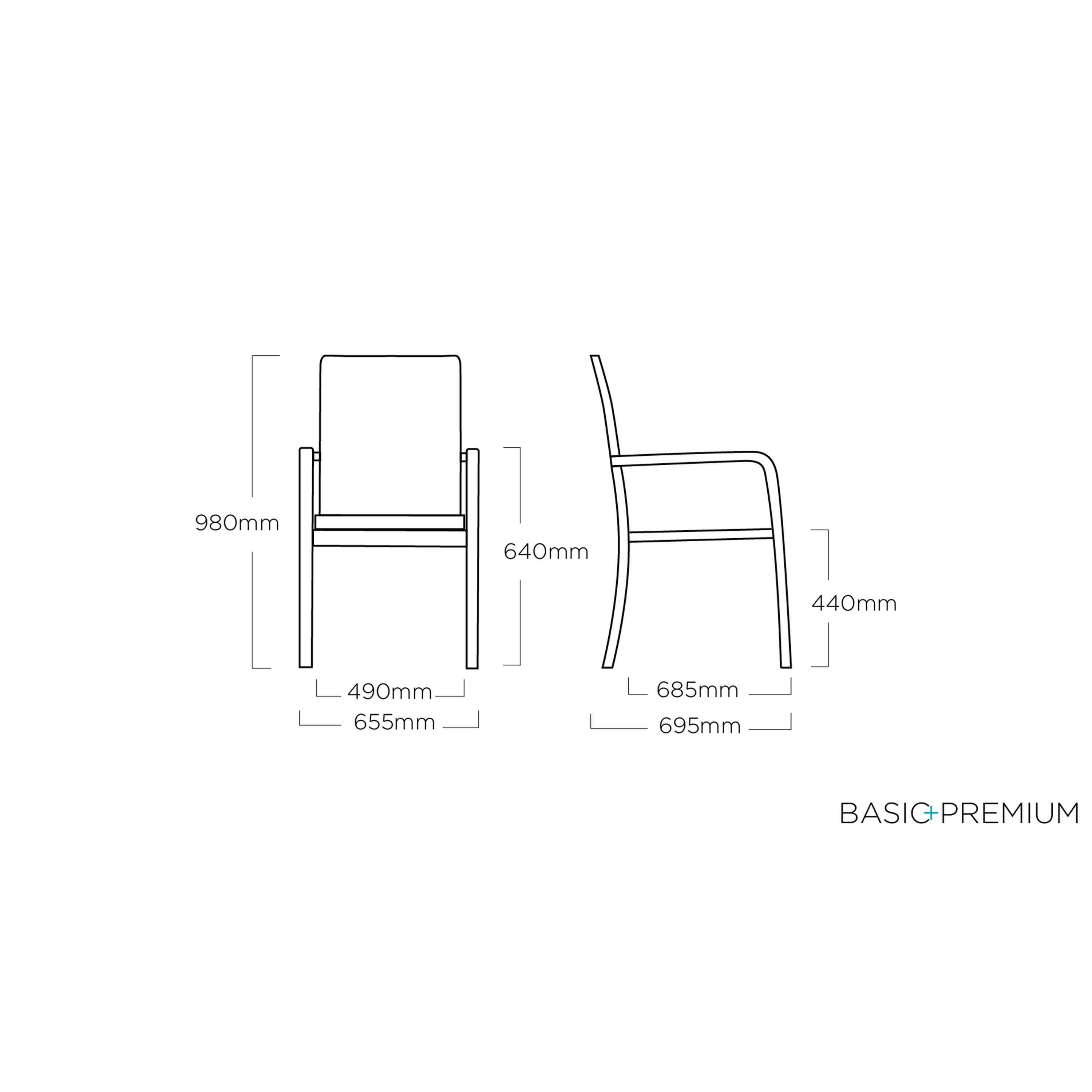 Kettler Gartenstuhl Basic Premium Anthrazit/Lakritz