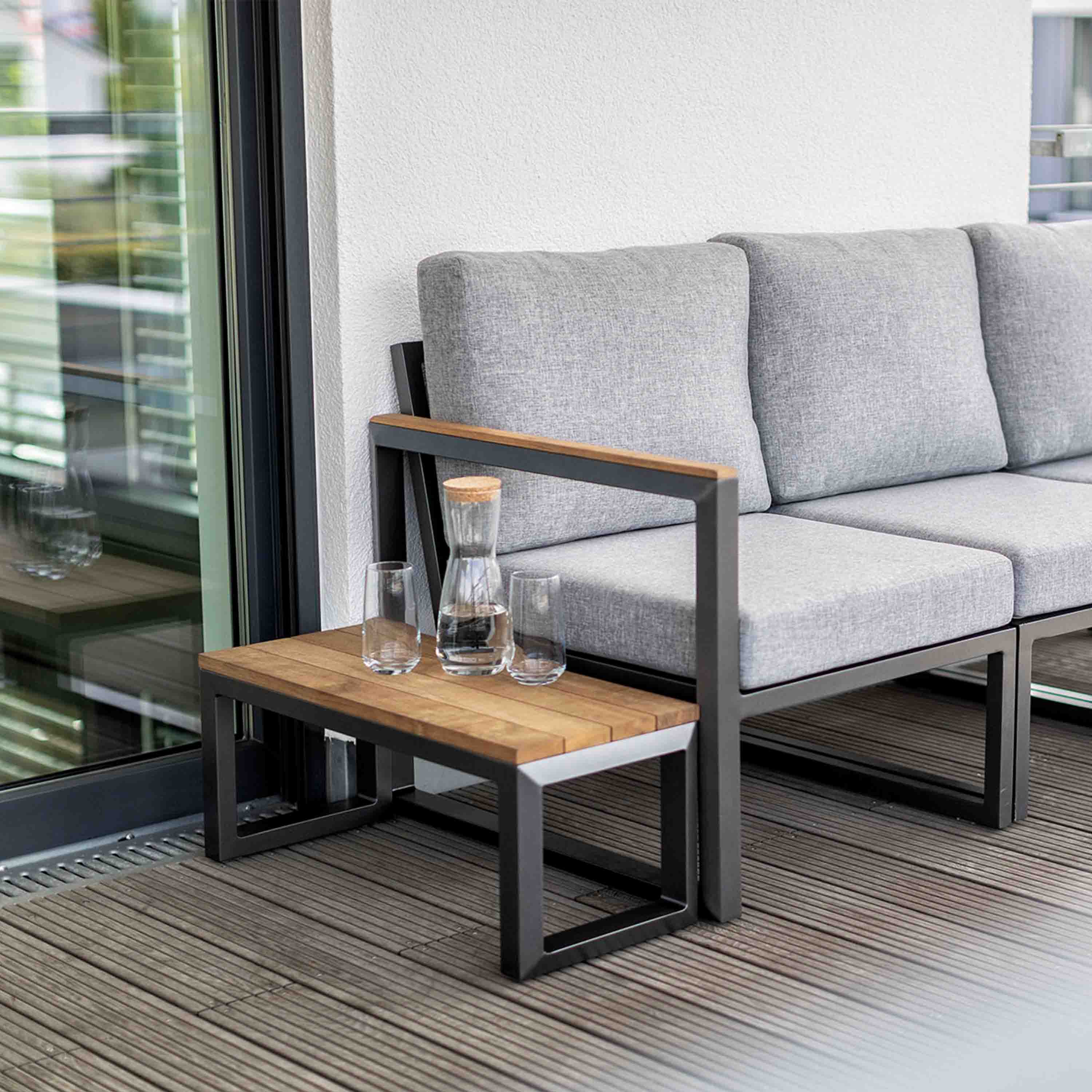 Kettler Beistelltisch Ocean Skid Anthrazit/Natur Kettler Beistelltisch Ocean Skid Anthrazit/Natur
