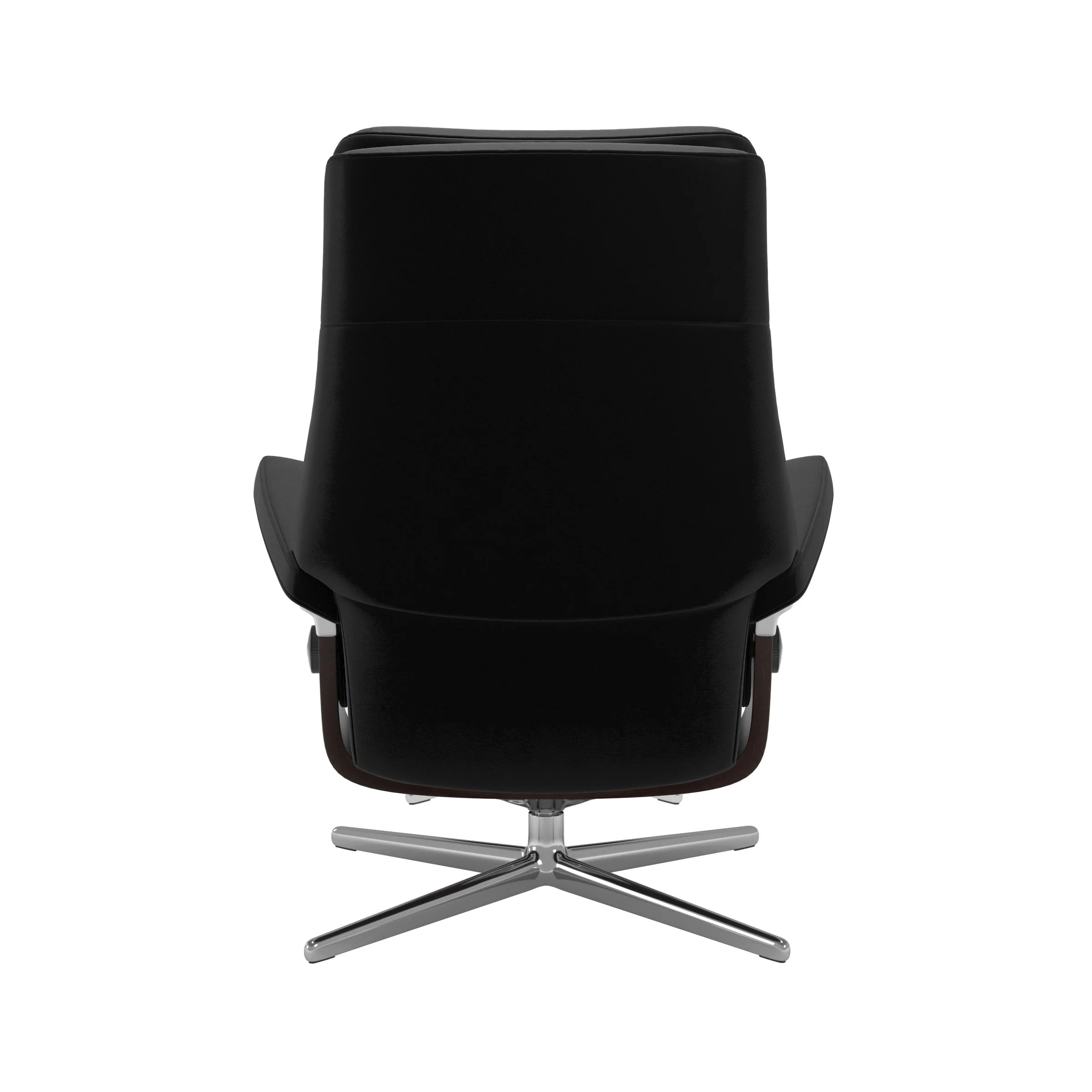 Stressless Paul Cross Sessel mit Hocker M Leder Batick Black Braun Chrom