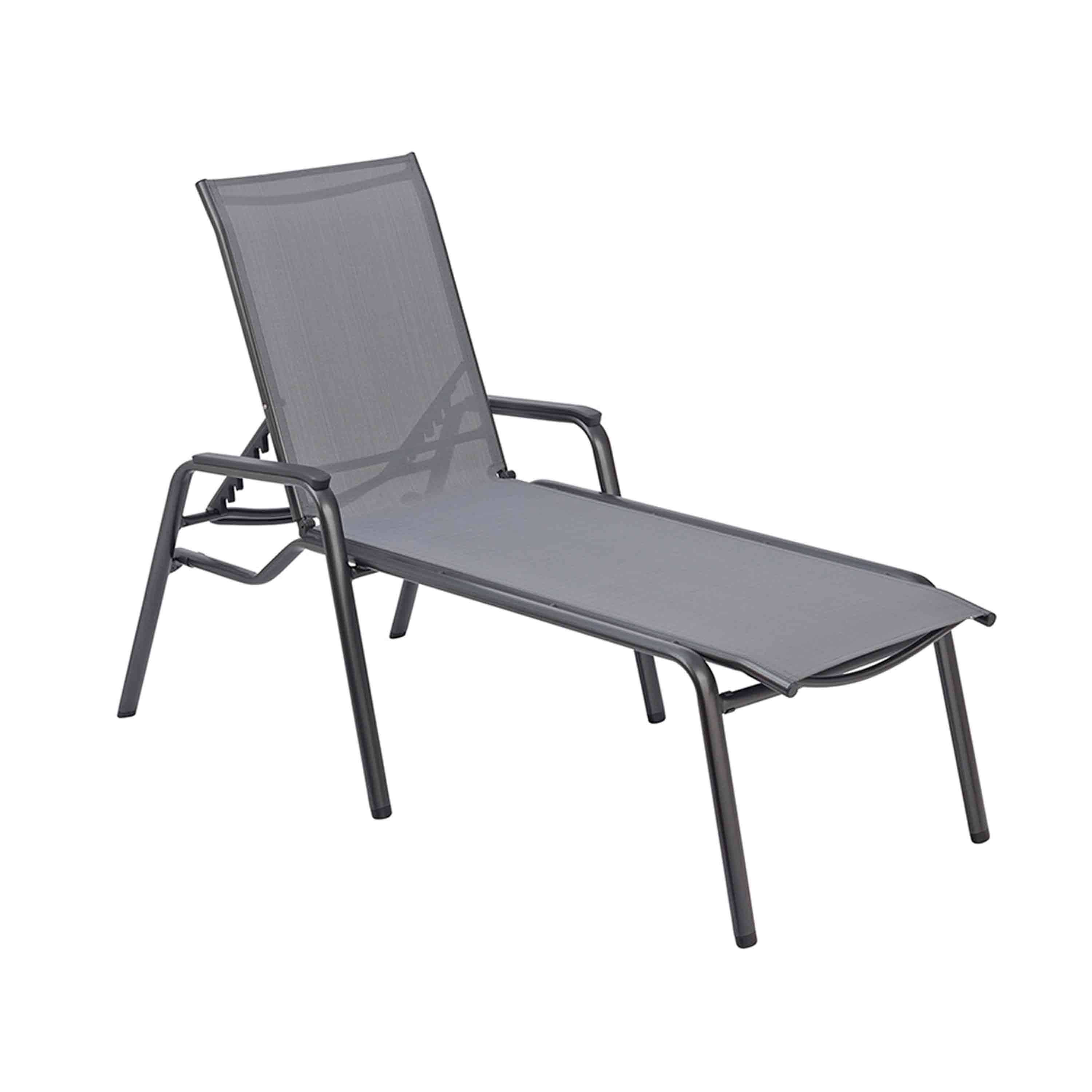 Kettler Gartenliege Cirrus Stapelliege Anthrazit/Anthrazit-Grau