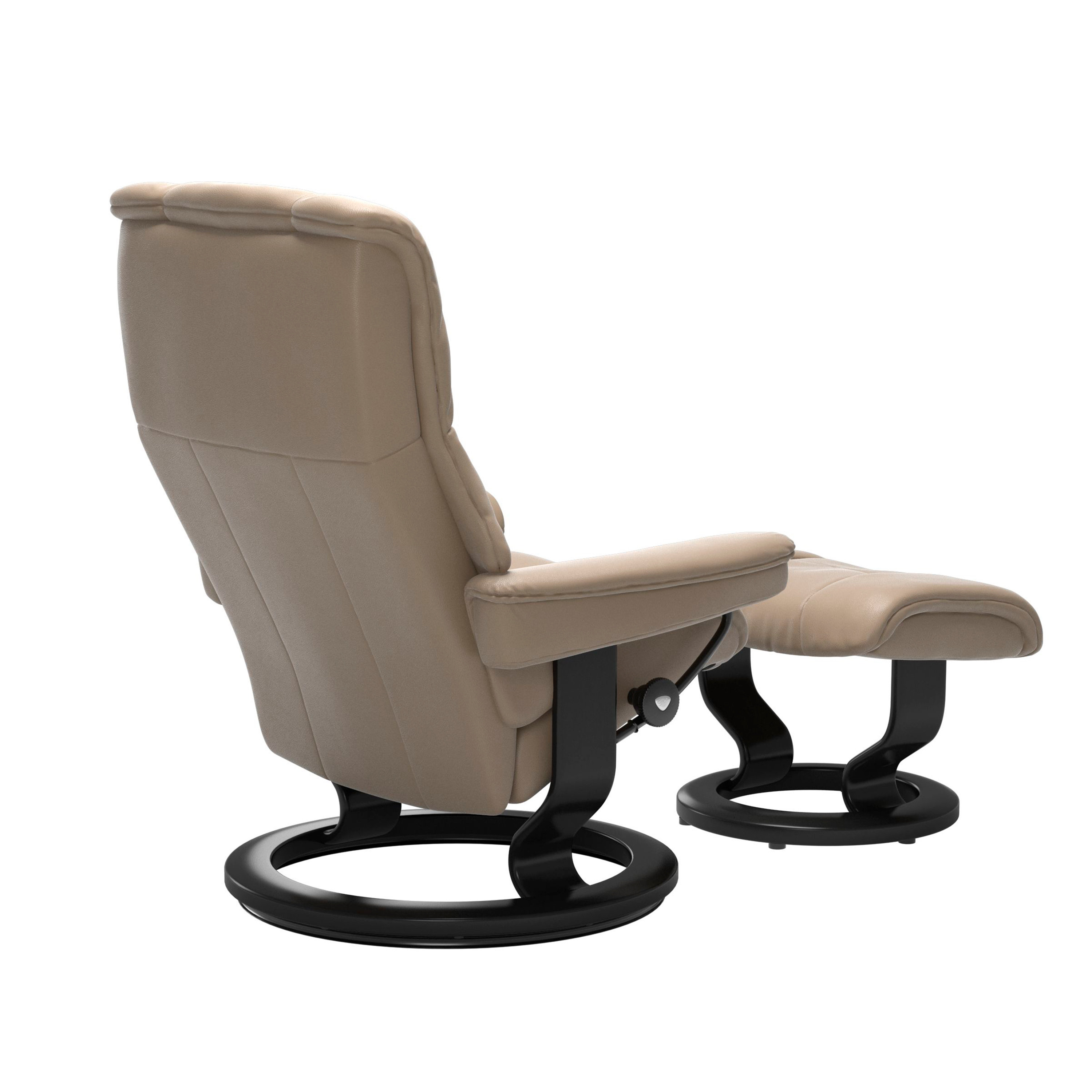 Stressless Mayfair Classic Sessel mit Hocker M Leder Cori Fog Schwarz 