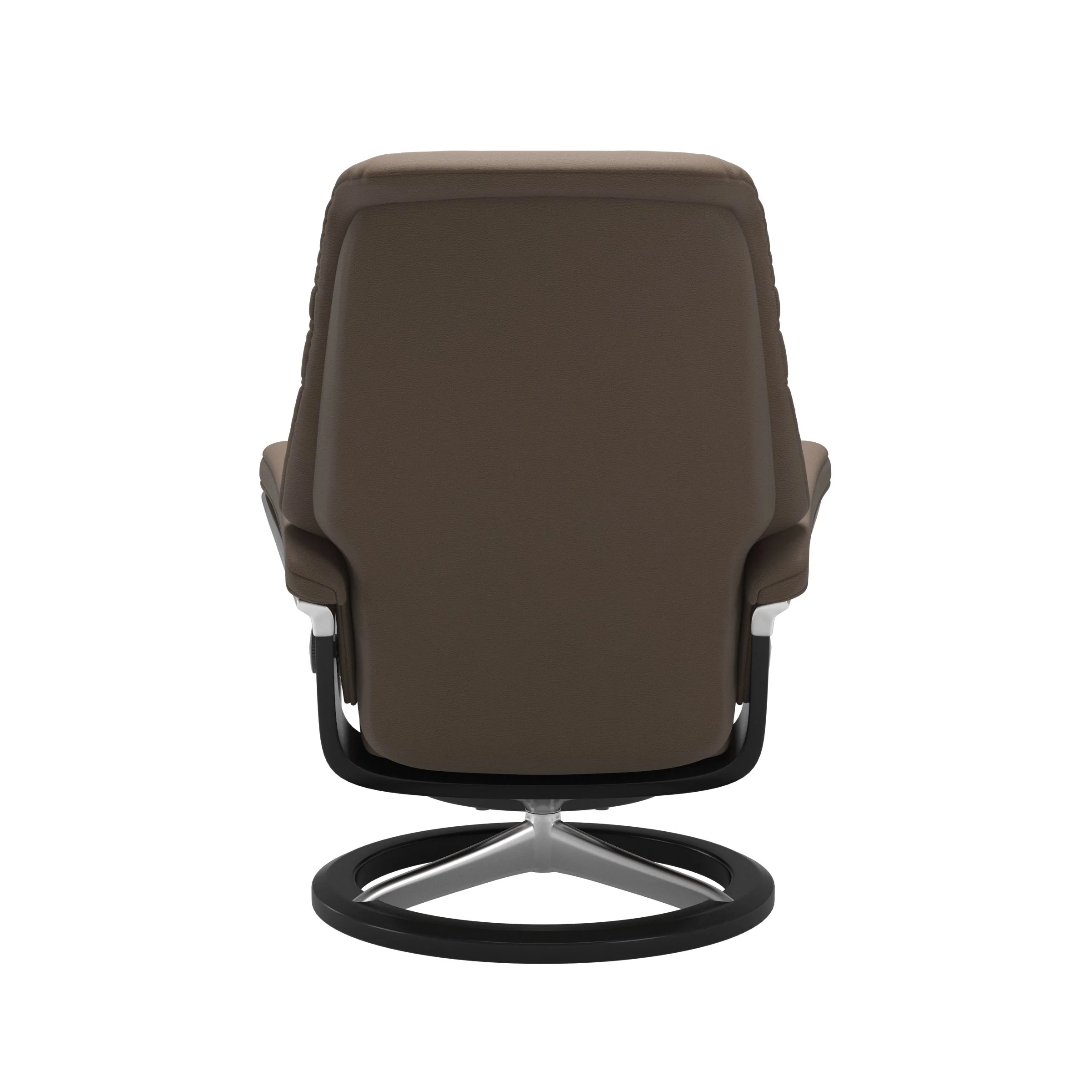 Stressless Sunrise Signature Sessel mit Hocker M Leder Batick Mole Schwarz Chrom