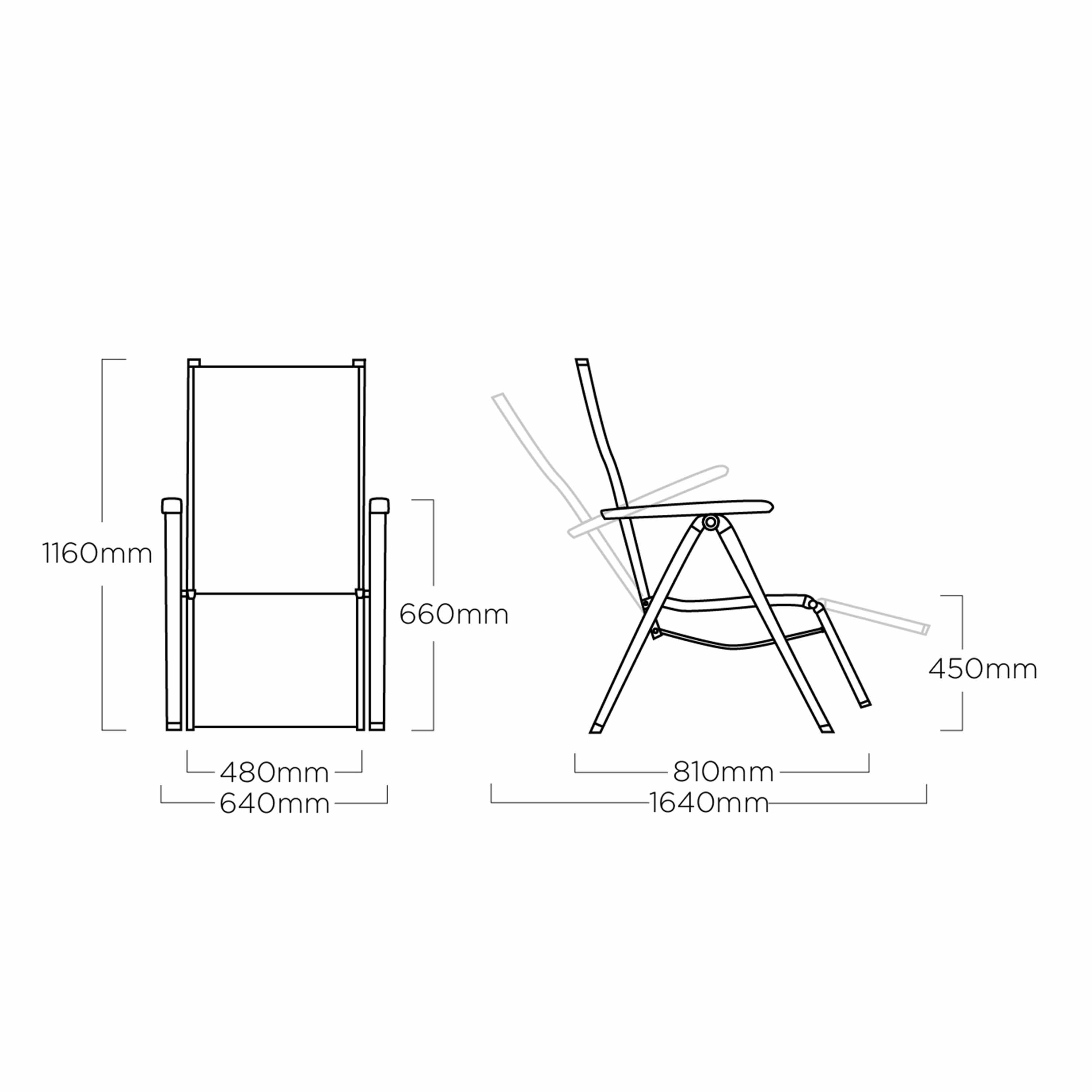 Kettler Gartensessel Cirrus Relaxsessel Anthrazit/Anthrazit-Grau