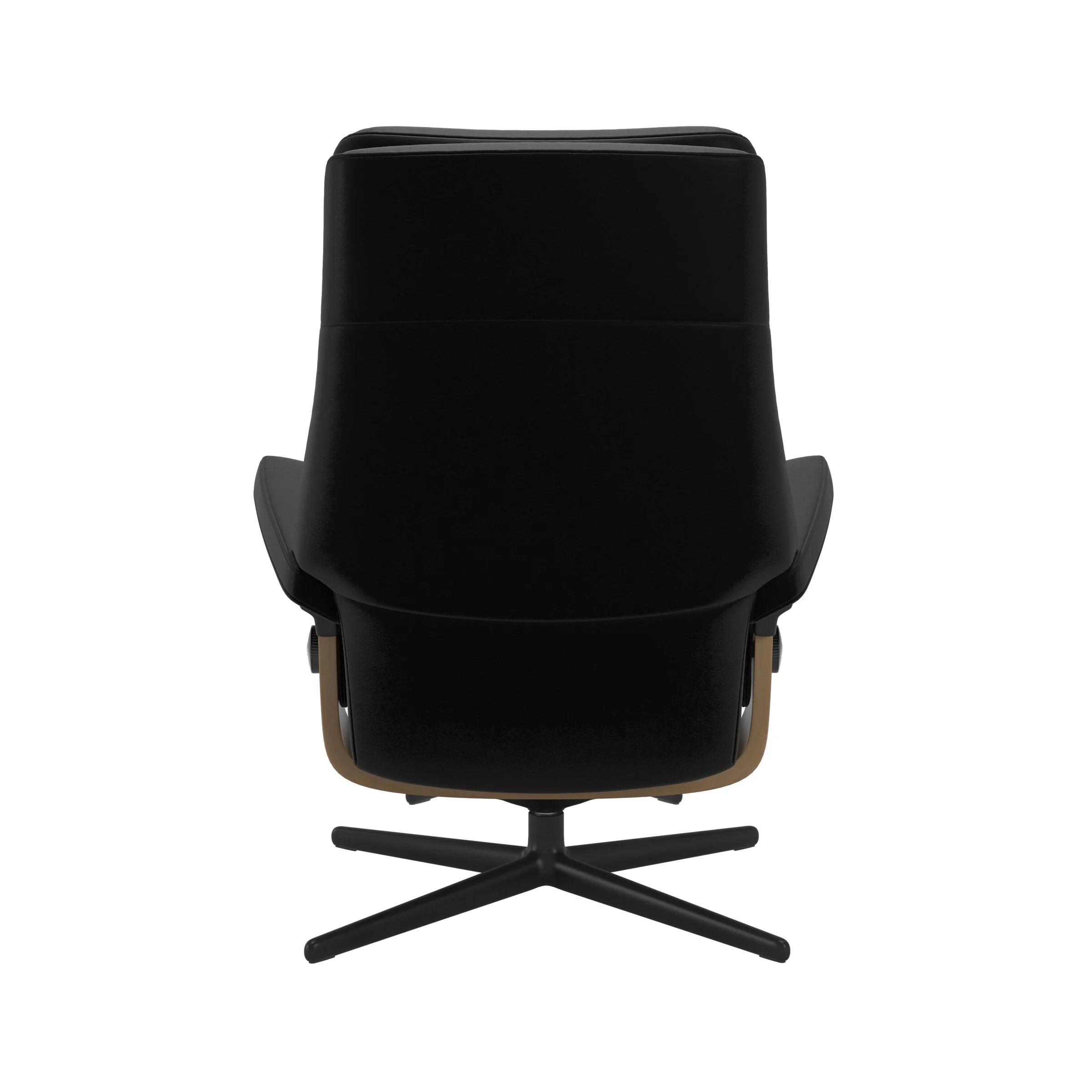 Stressless Paul Cross Sessel mit Hocker M Leder Batick Black Eiche Mattschwarz