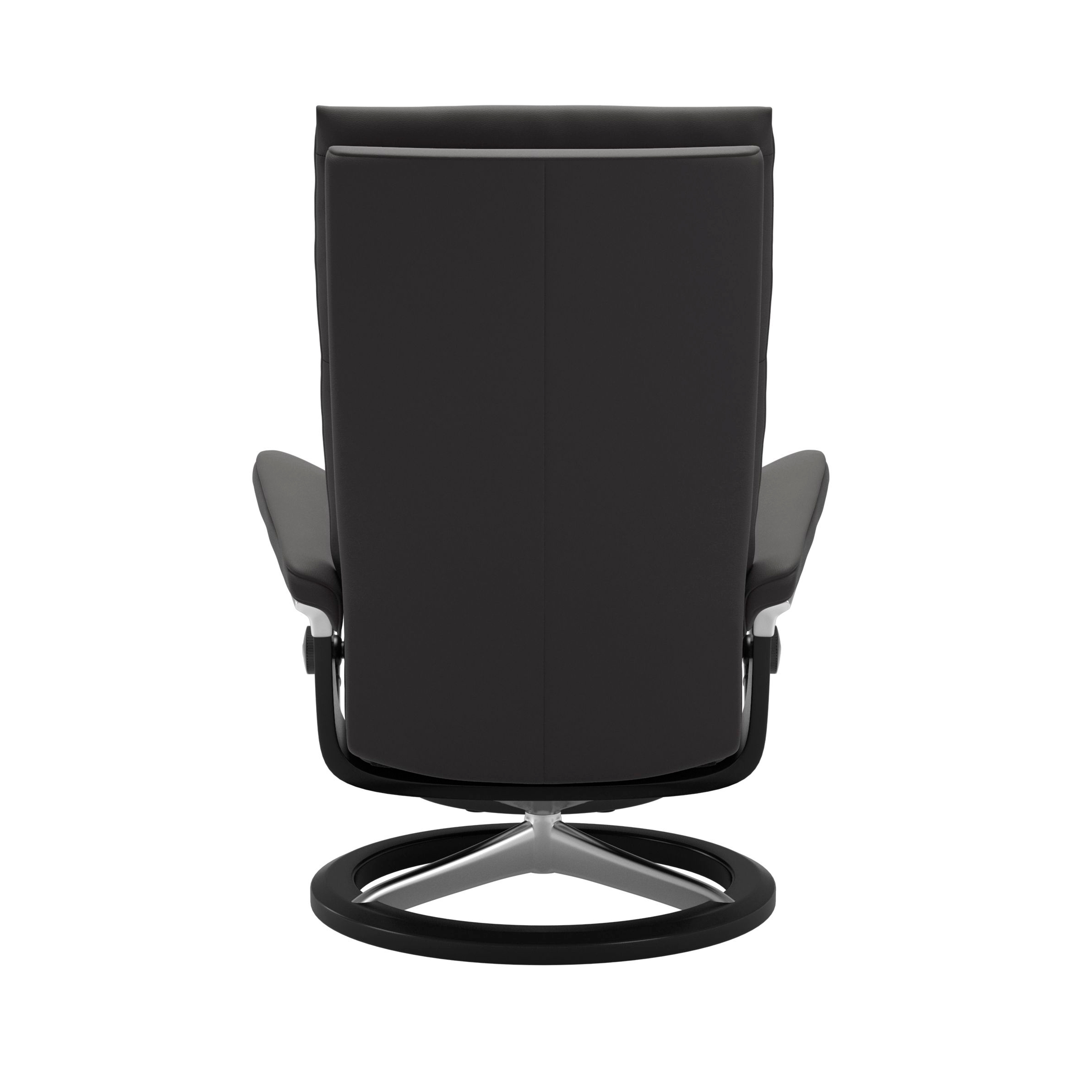 Stressless Aura Signature Sessel mit Hocker M Leder Paloma Rock Schwarz Chrom