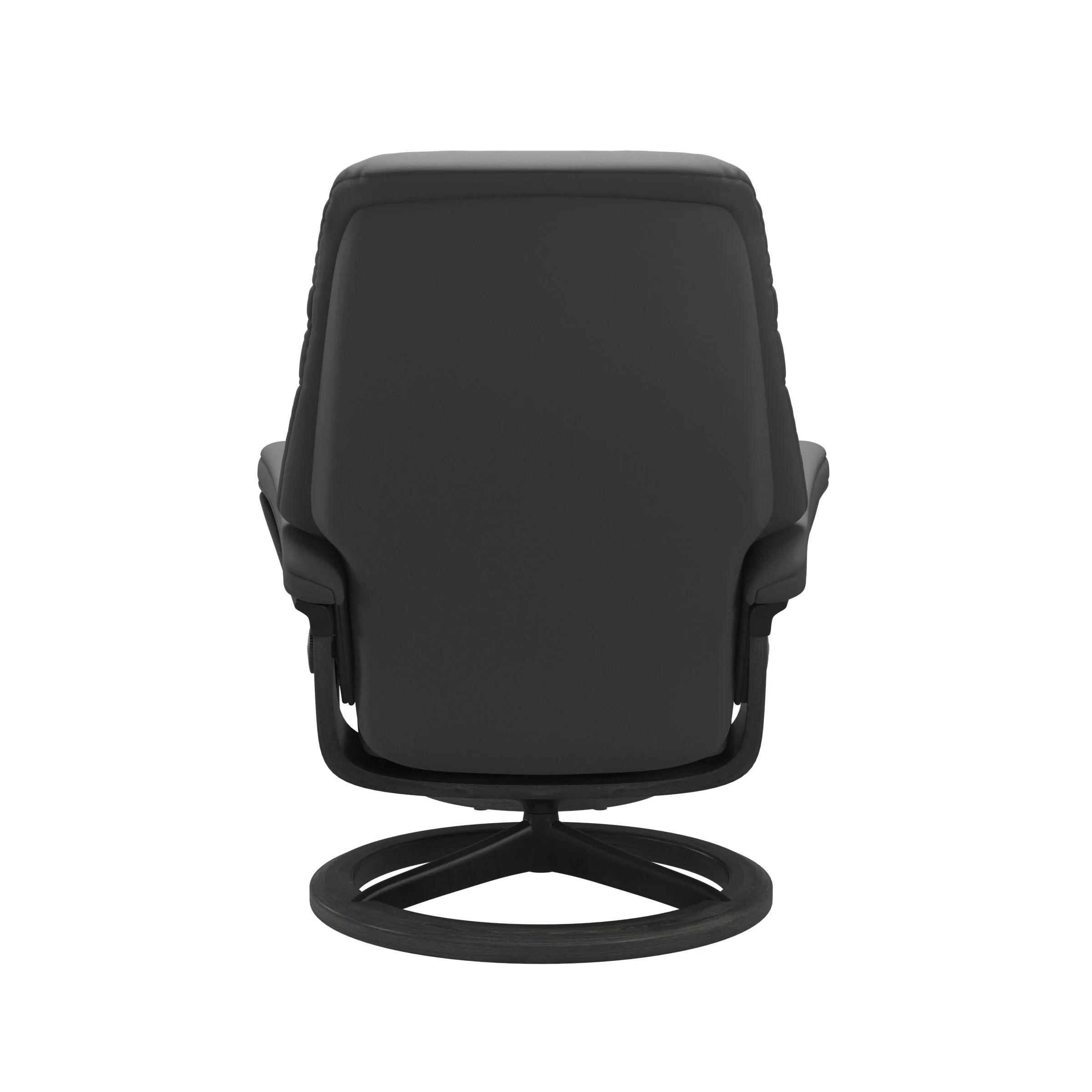 Stressless Sunrise Signature Sessel mit Hocker M Leder Batick Grau Mattschwarz
