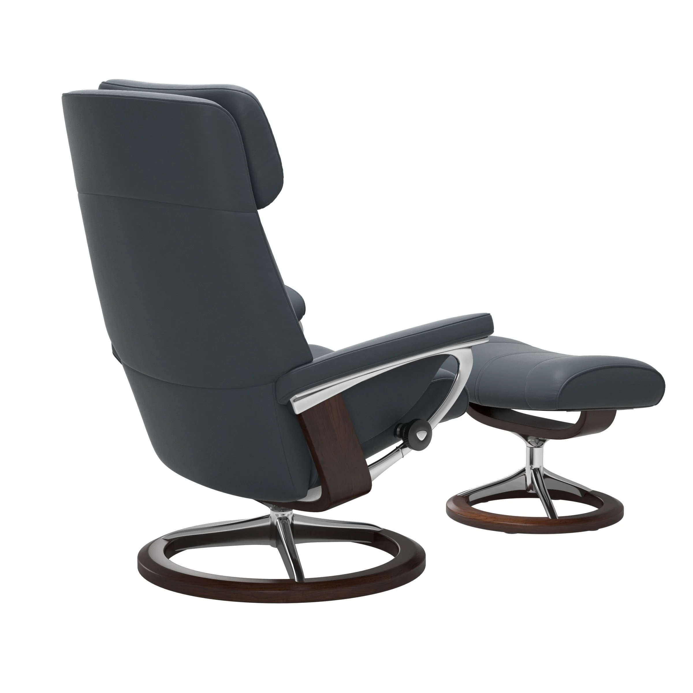 Stressless Paul Signature Sessel mit Hocker M Leder Batick Braun Chrom