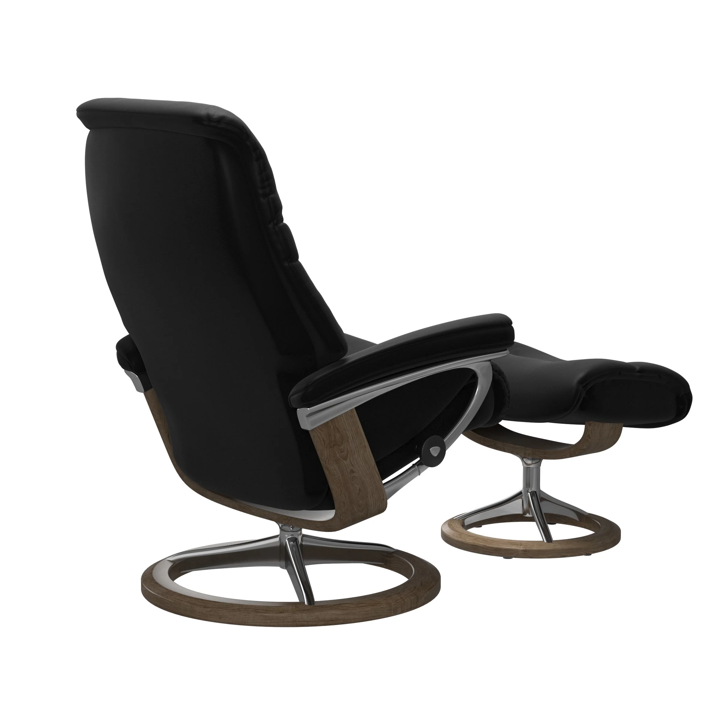 Stressless Sunrise Signature Sessel mit Hocker M Leder Batick Black Chrom