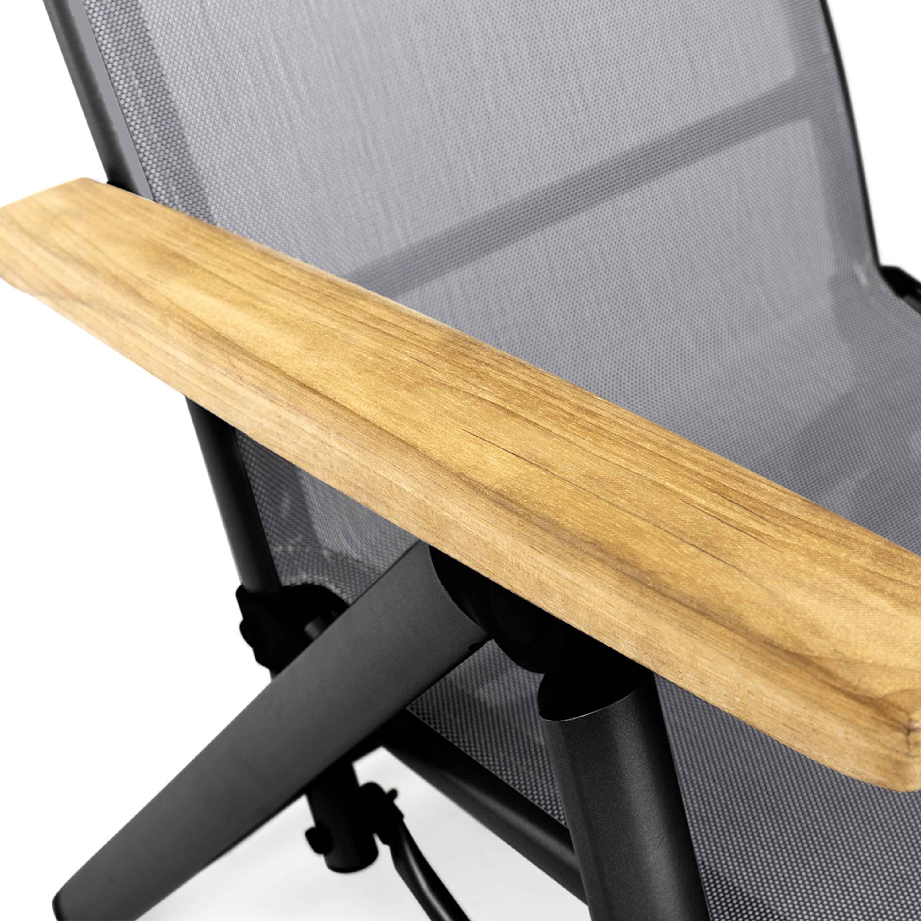 Kettler Gartenstuhl Cirrus Relaxsessel Armlehne Teak Anthrazit/Anthrazit-Grau Kettler Gartenstuhl Cirrus Relaxsessel Armlehne Teak Anthrazit/Anthrazit-Grau
