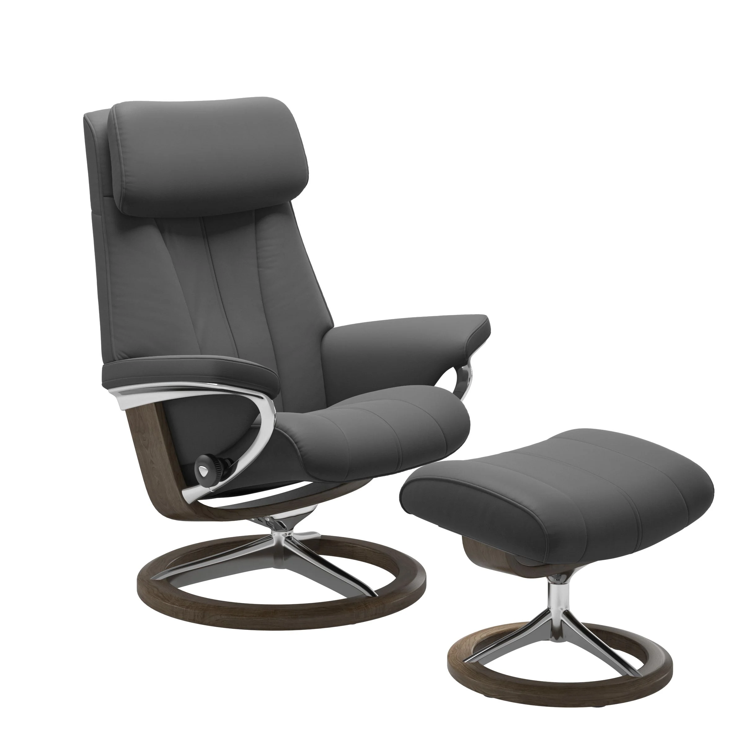 Stressless Paul Signature Sessel mit Hocker M Leder Batick Chrom