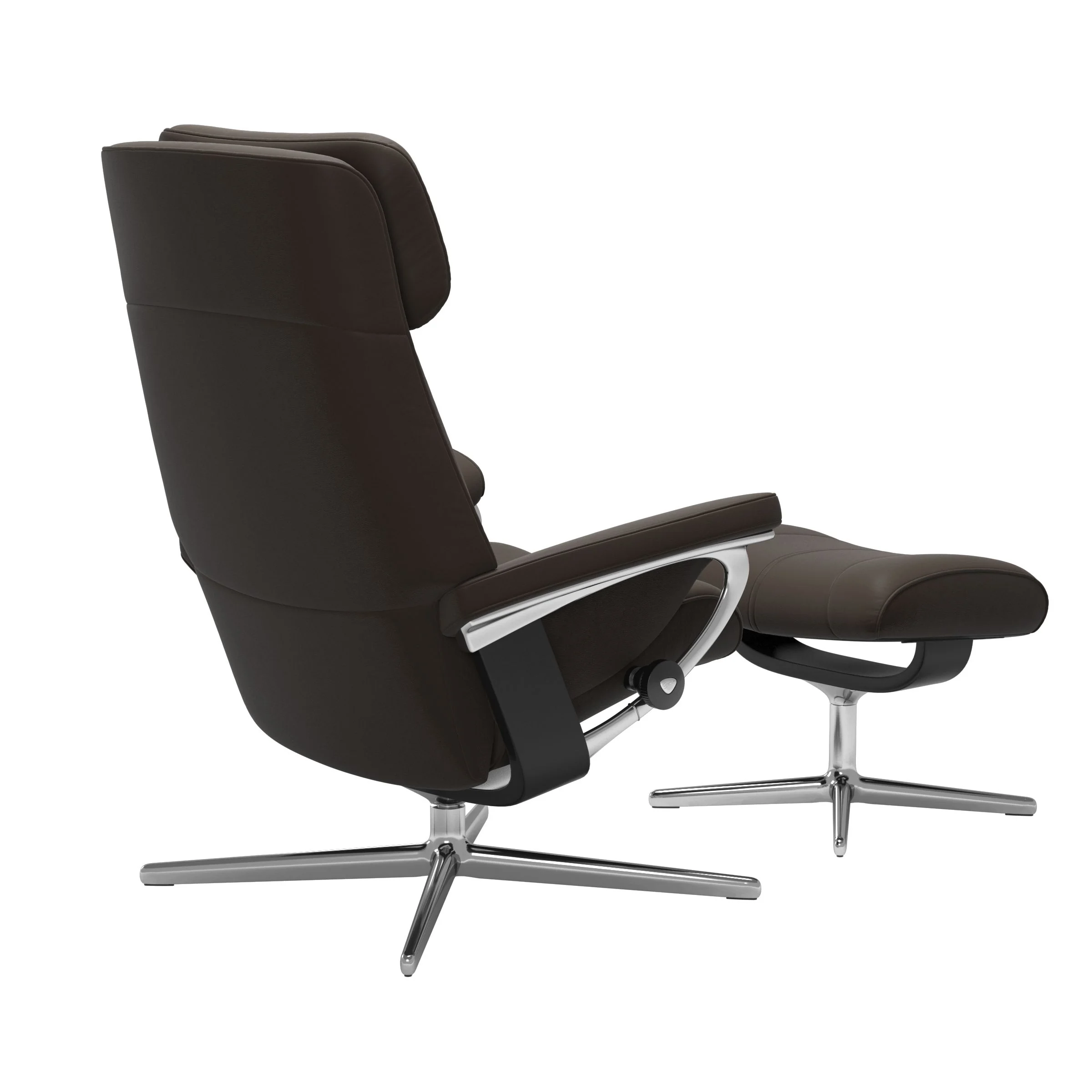 Stressless Paul Cross Sessel mit Hocker M Leder Batick Schwarz Chrom