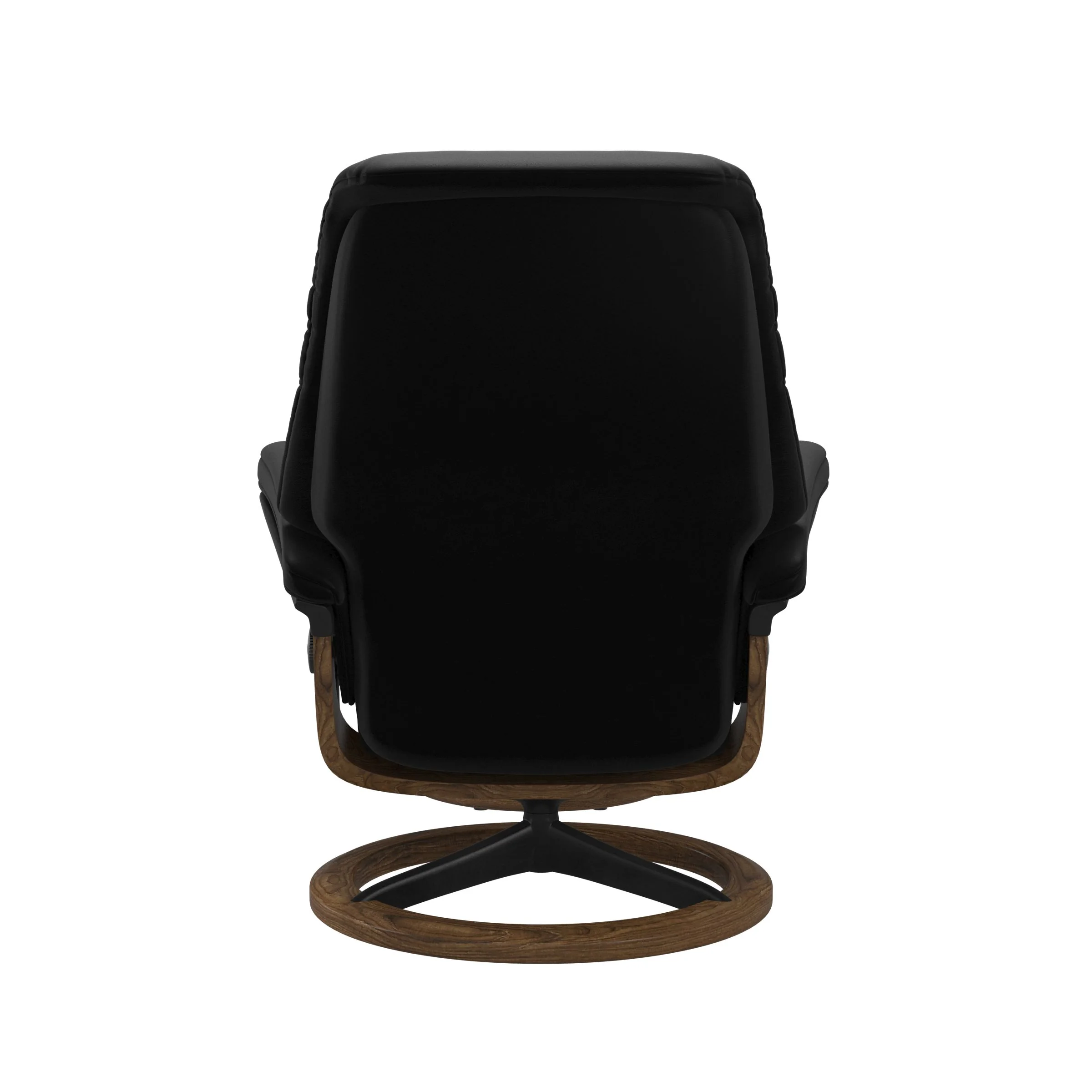 Stressless Sunrise Signature Sessel mit Hocker M Leder Batick Black Teak Mattschwarz