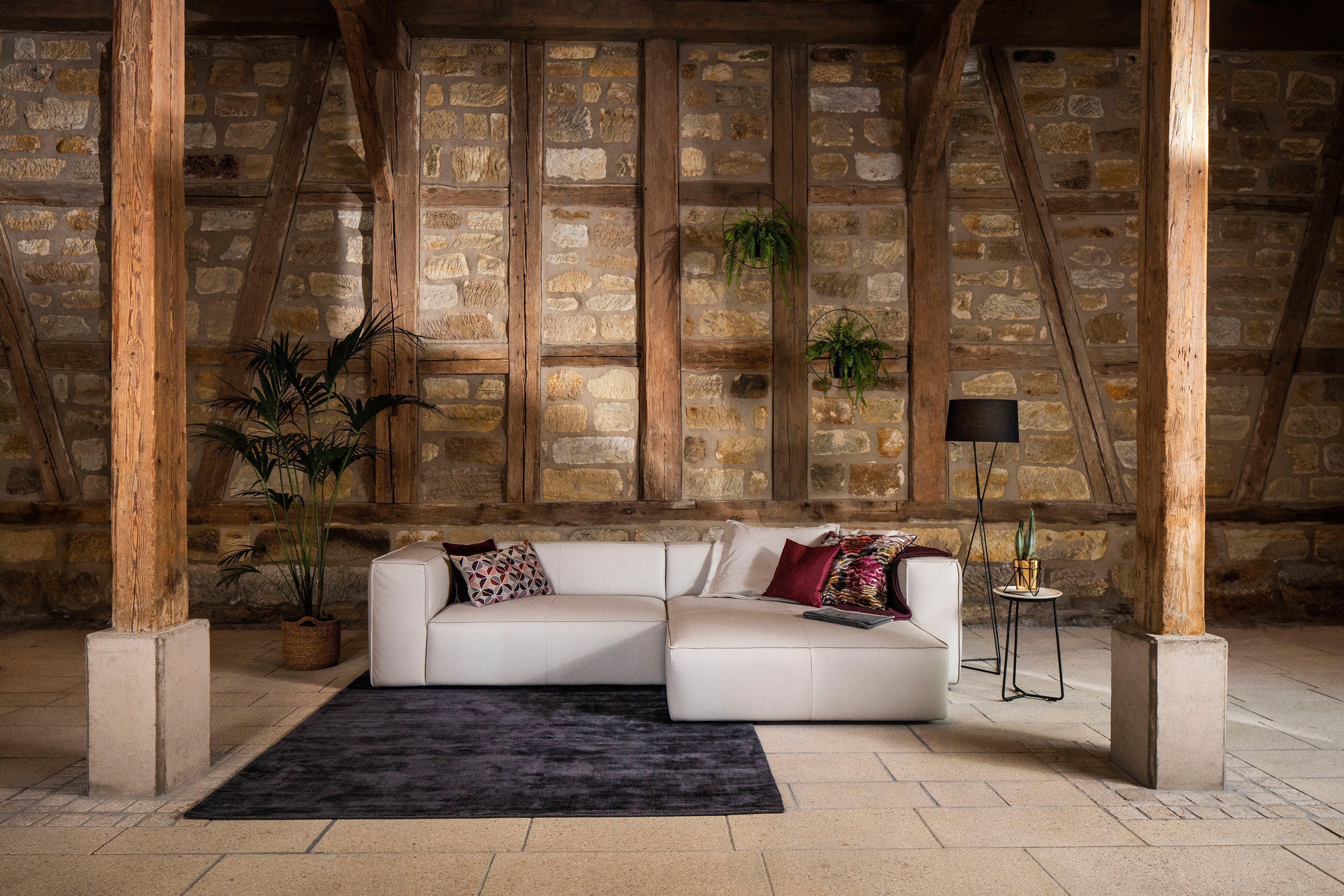 Willi Schillig Sofa 3-Sitzer Around The Block Longchair Rechts Eisgrau
