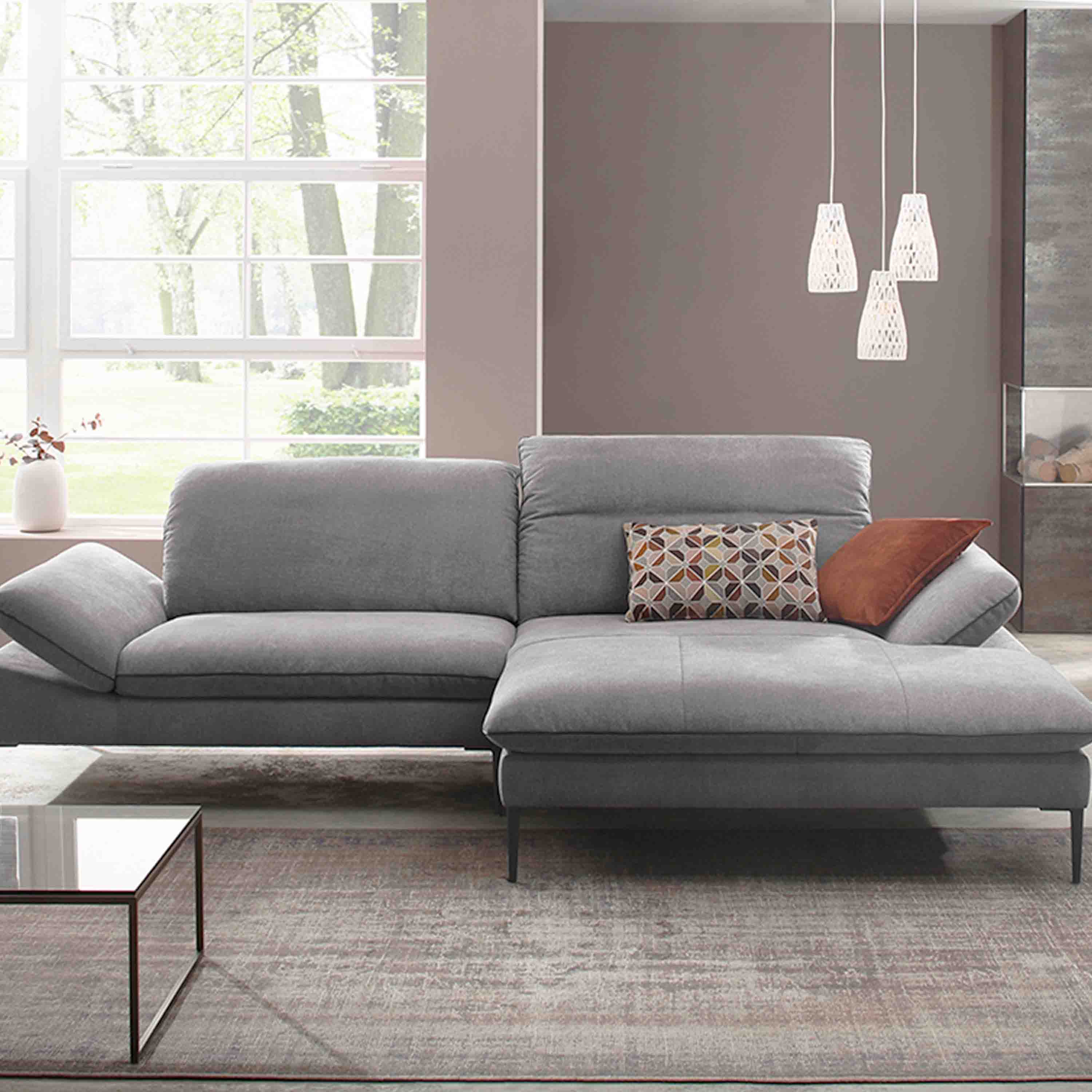 Willi Schillig Sofa Enjoy and More Longchair Rechts Grau