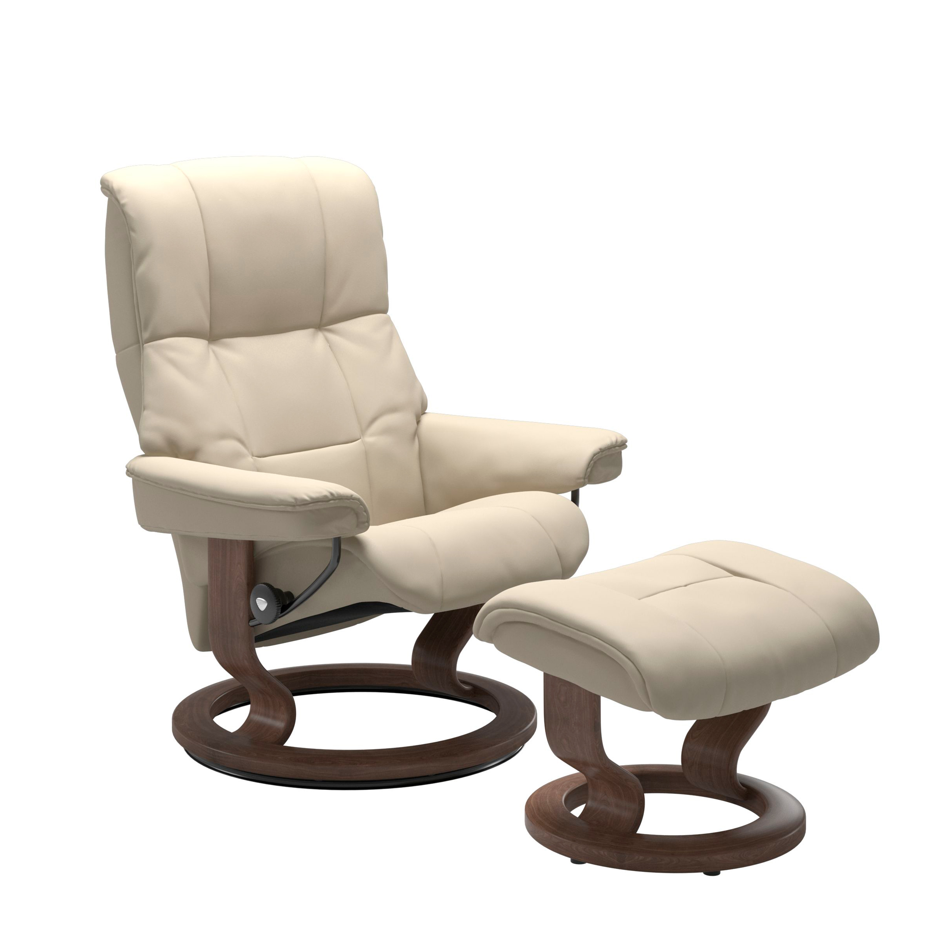 Stressless Mayfair Classic Sessel mit Hocker M Leder Batick Cream Walnuss 