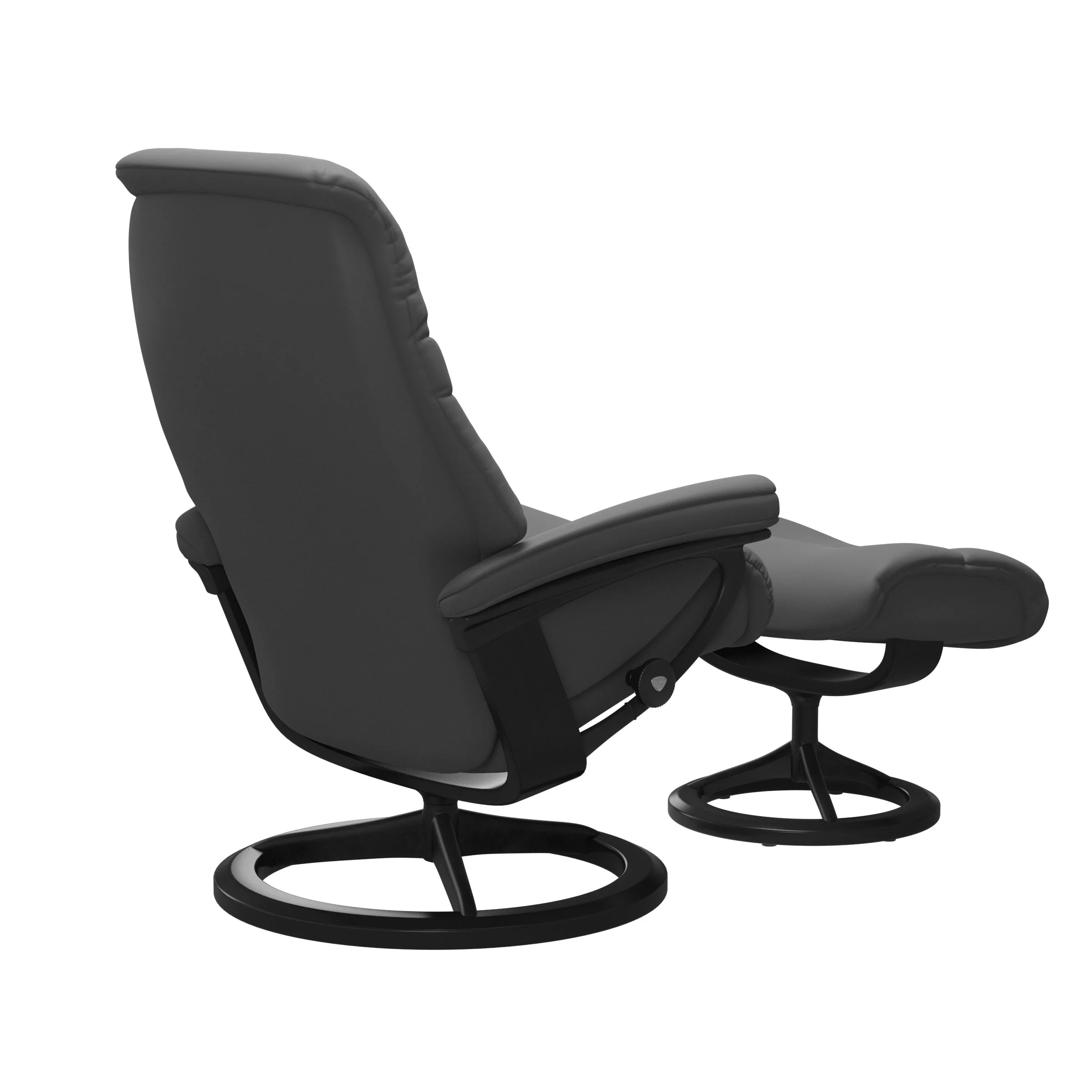 Stressless Sunrise Signature Sessel mit Hocker M Leder Batick Schwarz Mattschwarz