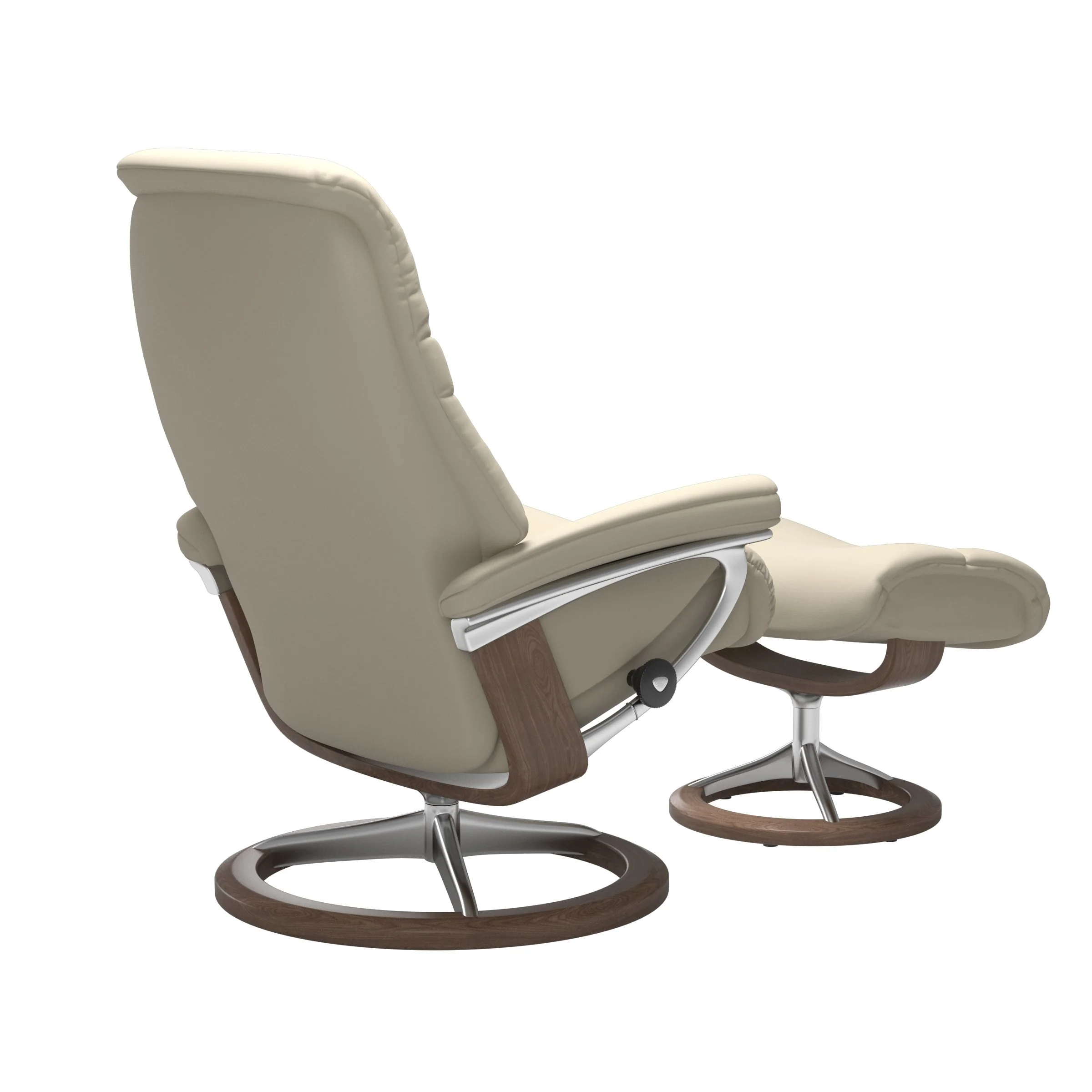 Stressless Sunrise Signature Sessel mit Hocker M Leder Batick Cream Walnuss Chrom