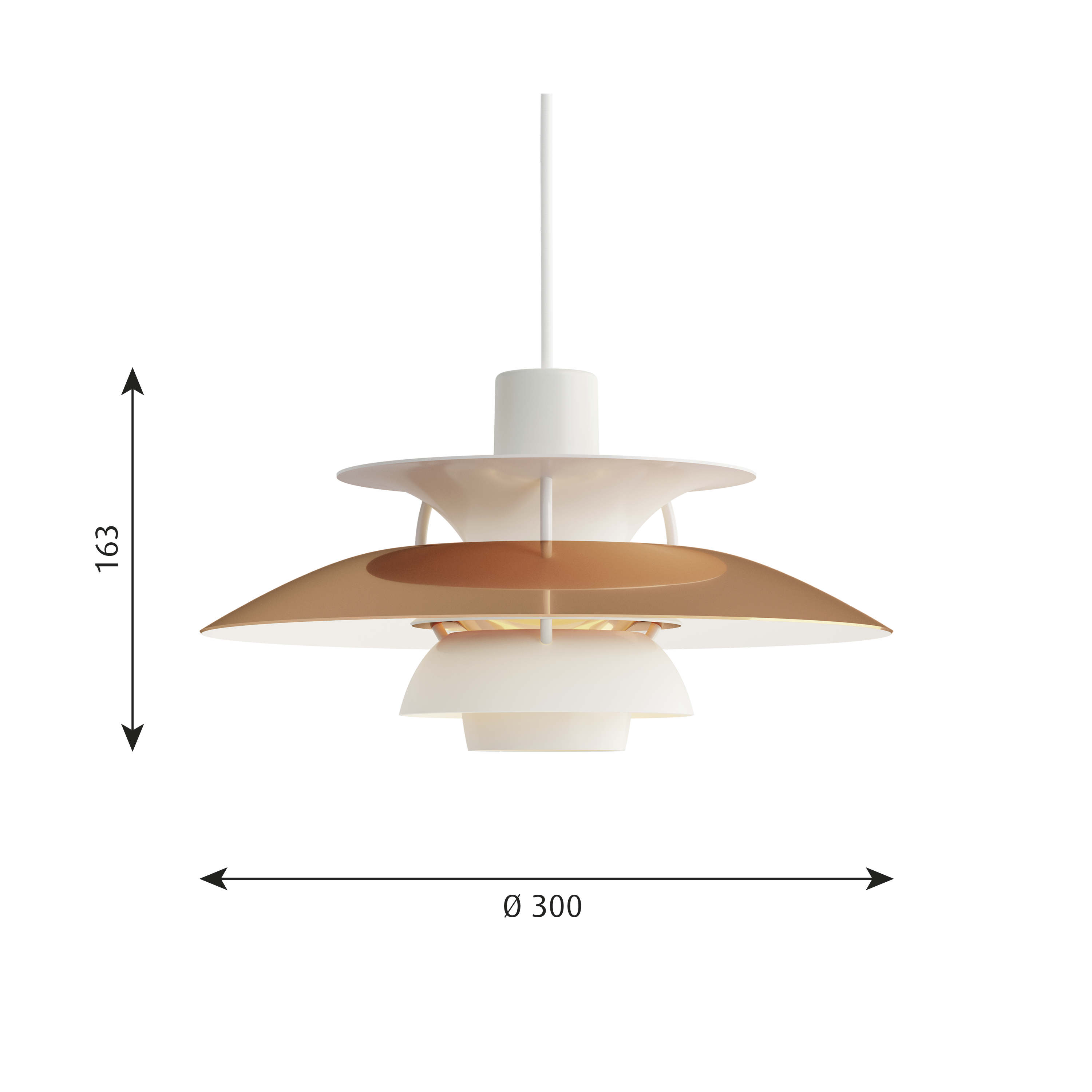 Louis Poulsen Pendelleuchte PH 5 Mini Kupfer