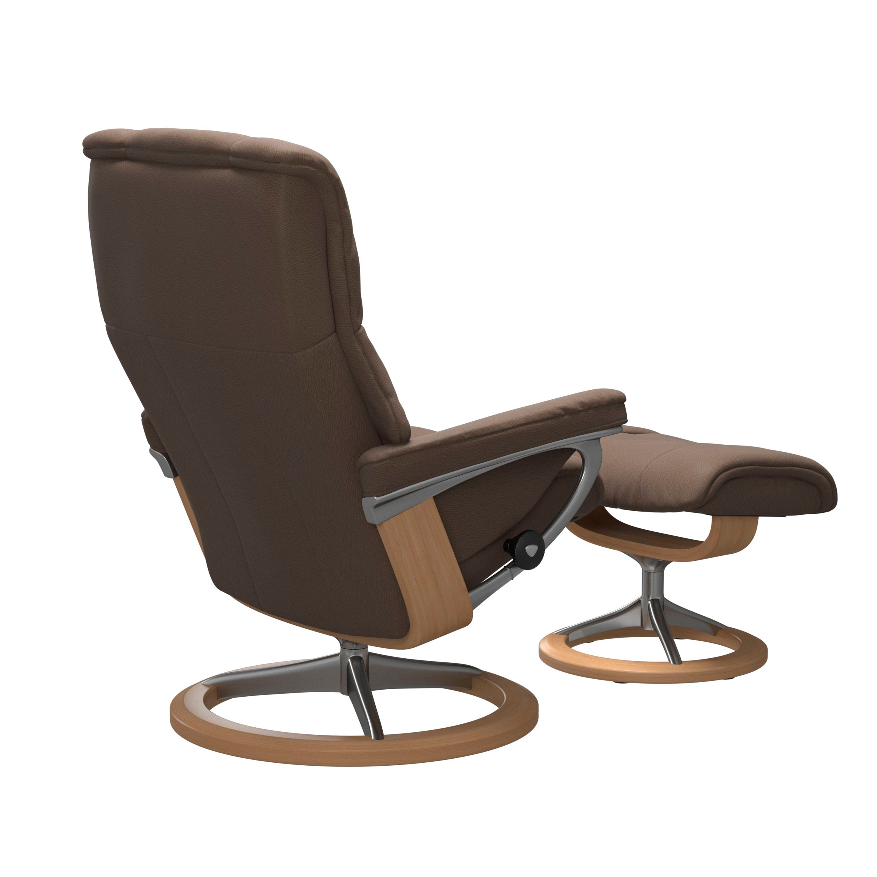 Stressless Mayfair Signature Sessel mit Hocker M Leder Batick Mole Eiche Chrom