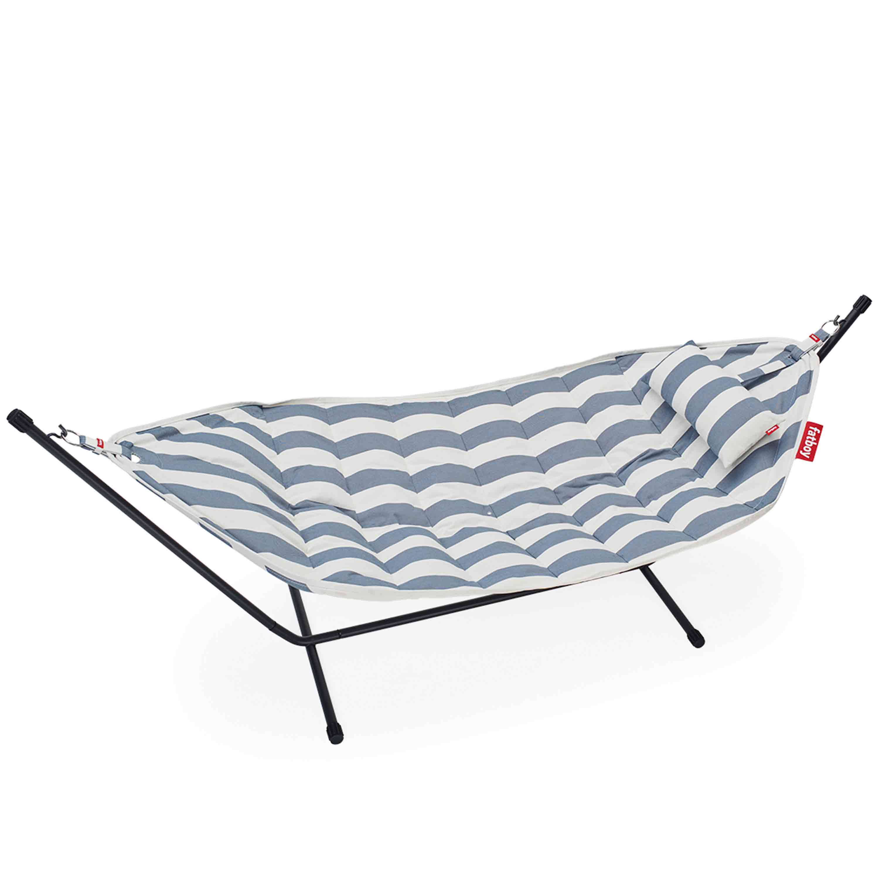 fatboy Hängematte Headdemock Superb incl. Rack & Pillow Stripe Ocean Blue