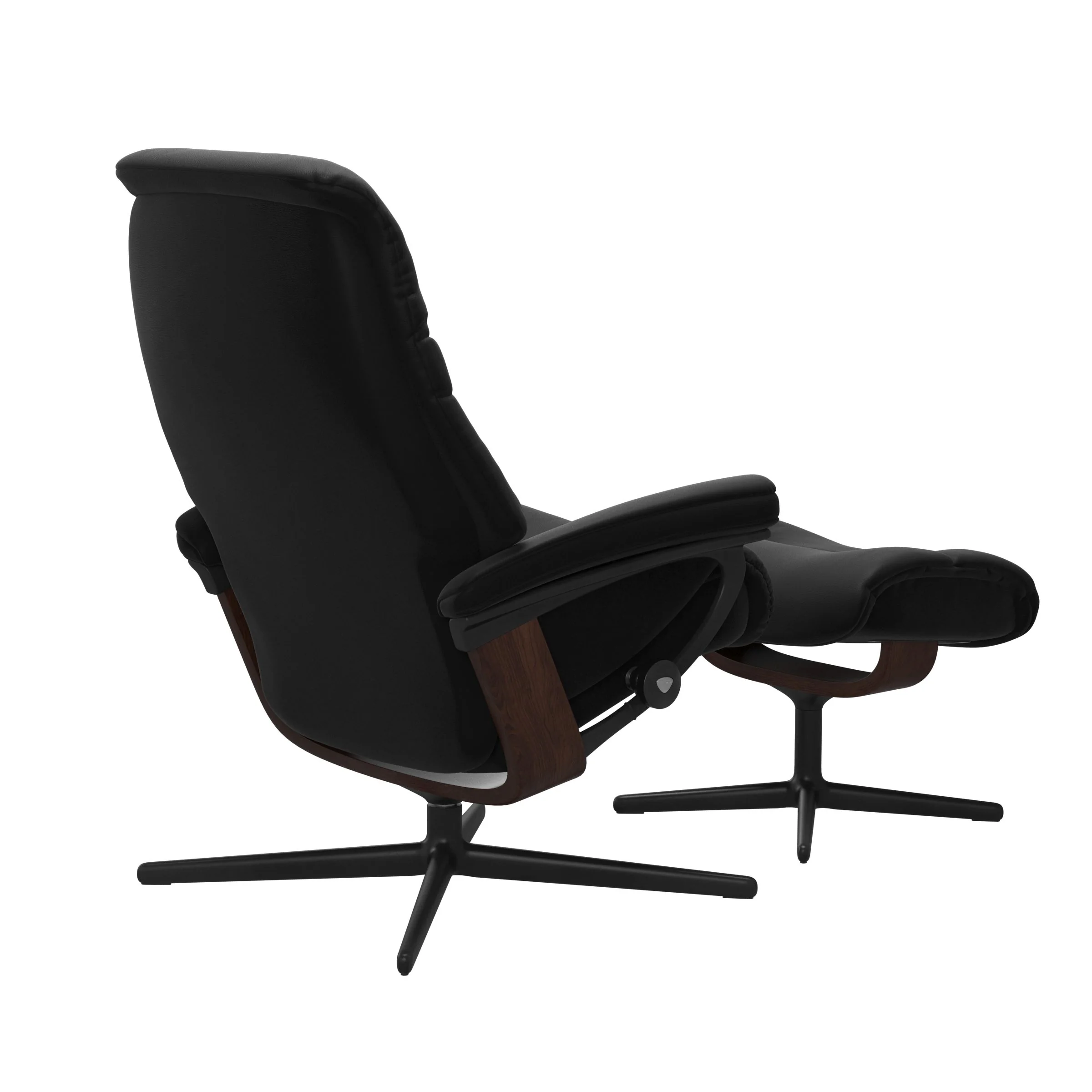 Stressless Sunrise Cross Sessel mit Hocker M Leder Paloma Black Braun Mattschwarz