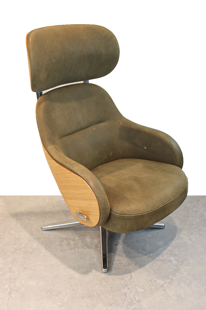Conform Sessel Globe Bezug Sauvage Olive Holz Schale Conform Sessel Globe Bezug Sauvage Olive Holz Schale
