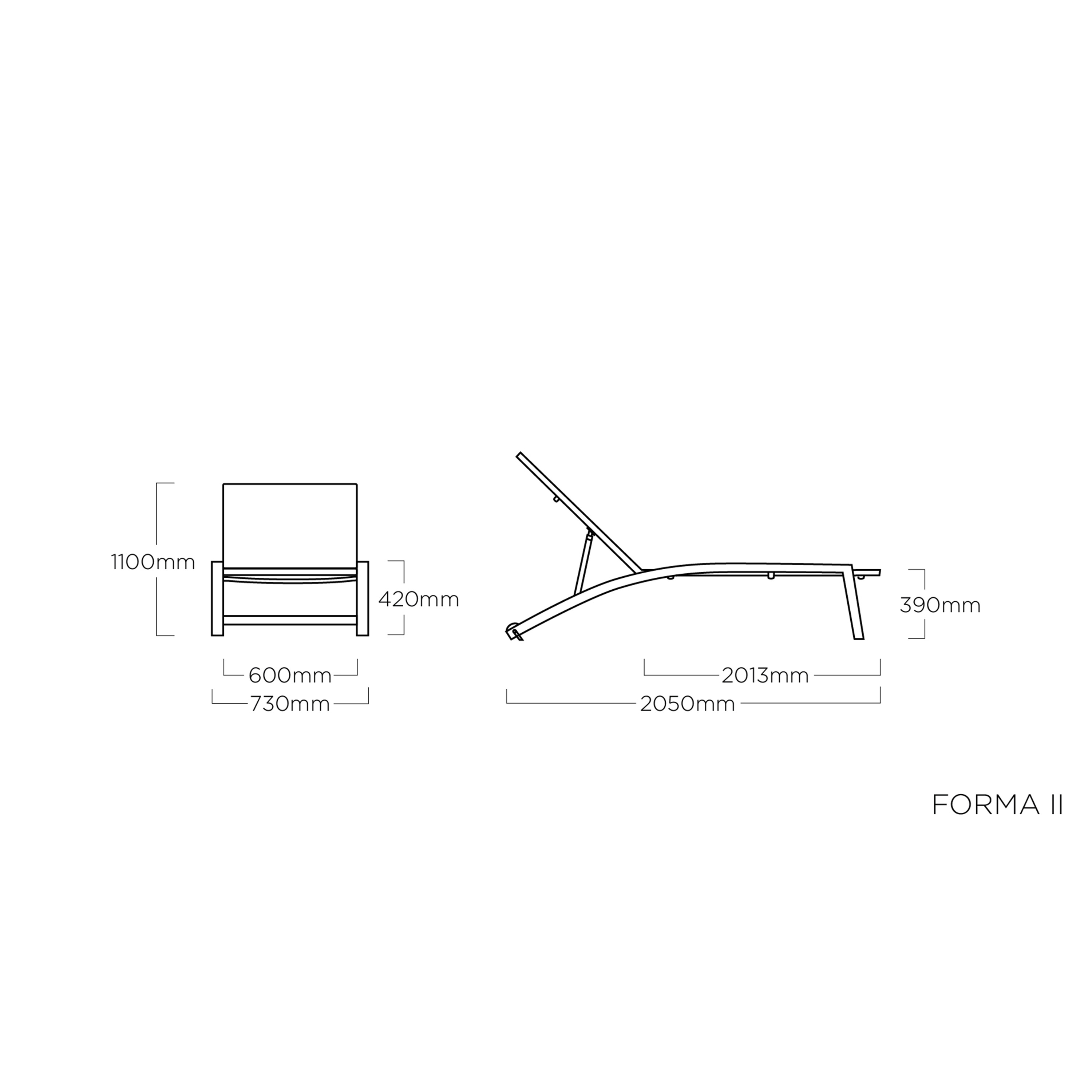 Kettler Gartenliege Forma II Rolliege Silber Graphit