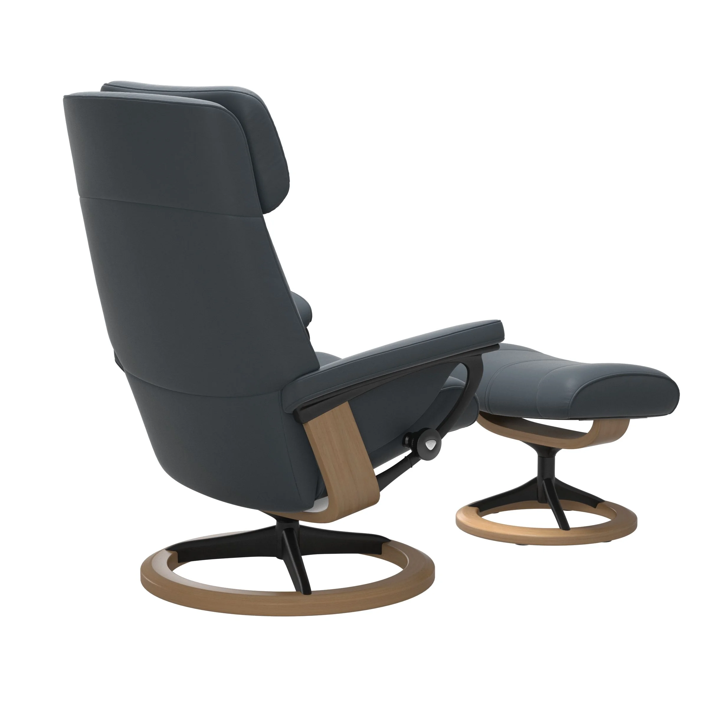 Stressless Paul Signature Sessel mit Hocker M Leder Batick Eiche Mattschwarz