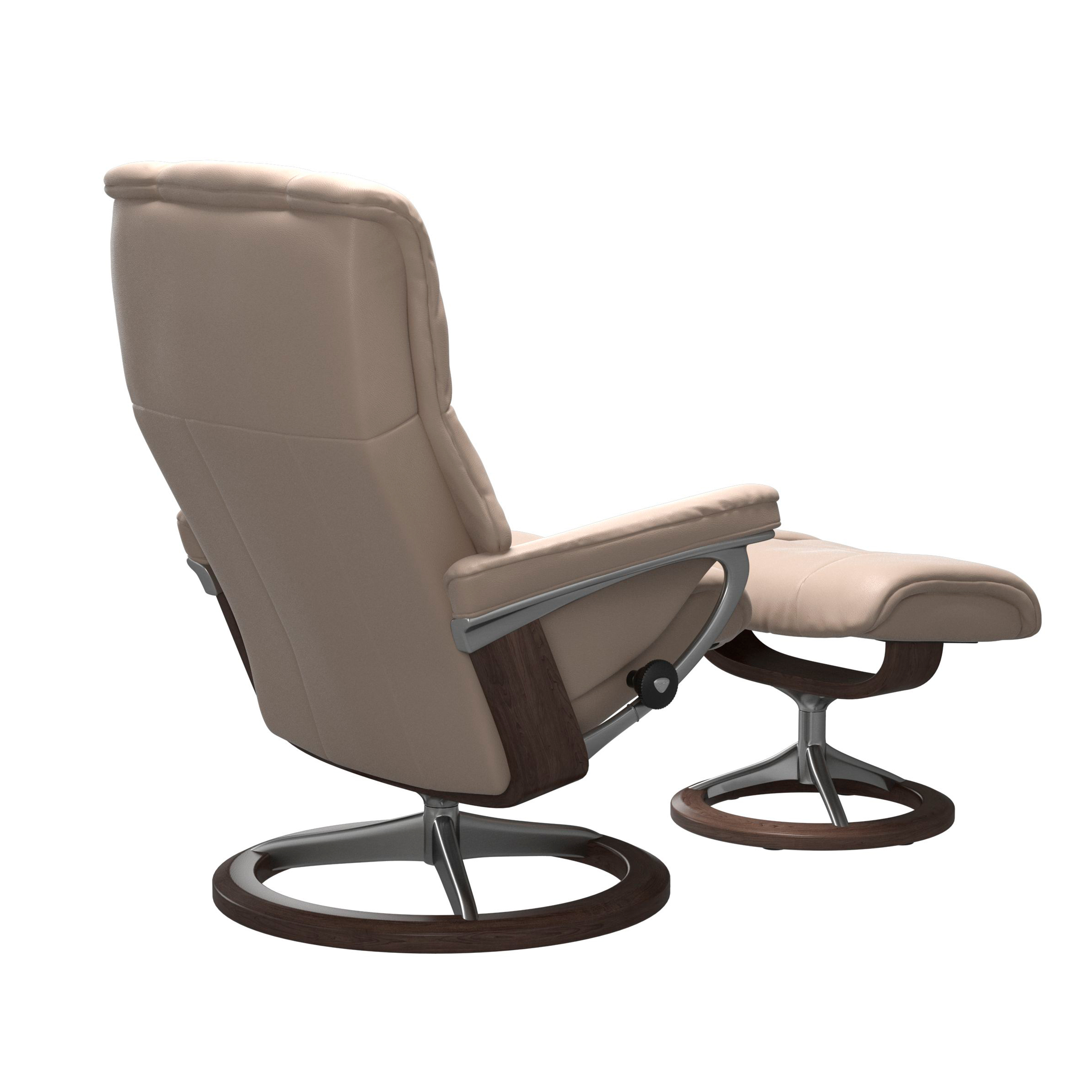Stressless Mayfair Signature Sessel mit Hocker M Leder Cori Vanilla Wenge Chrom