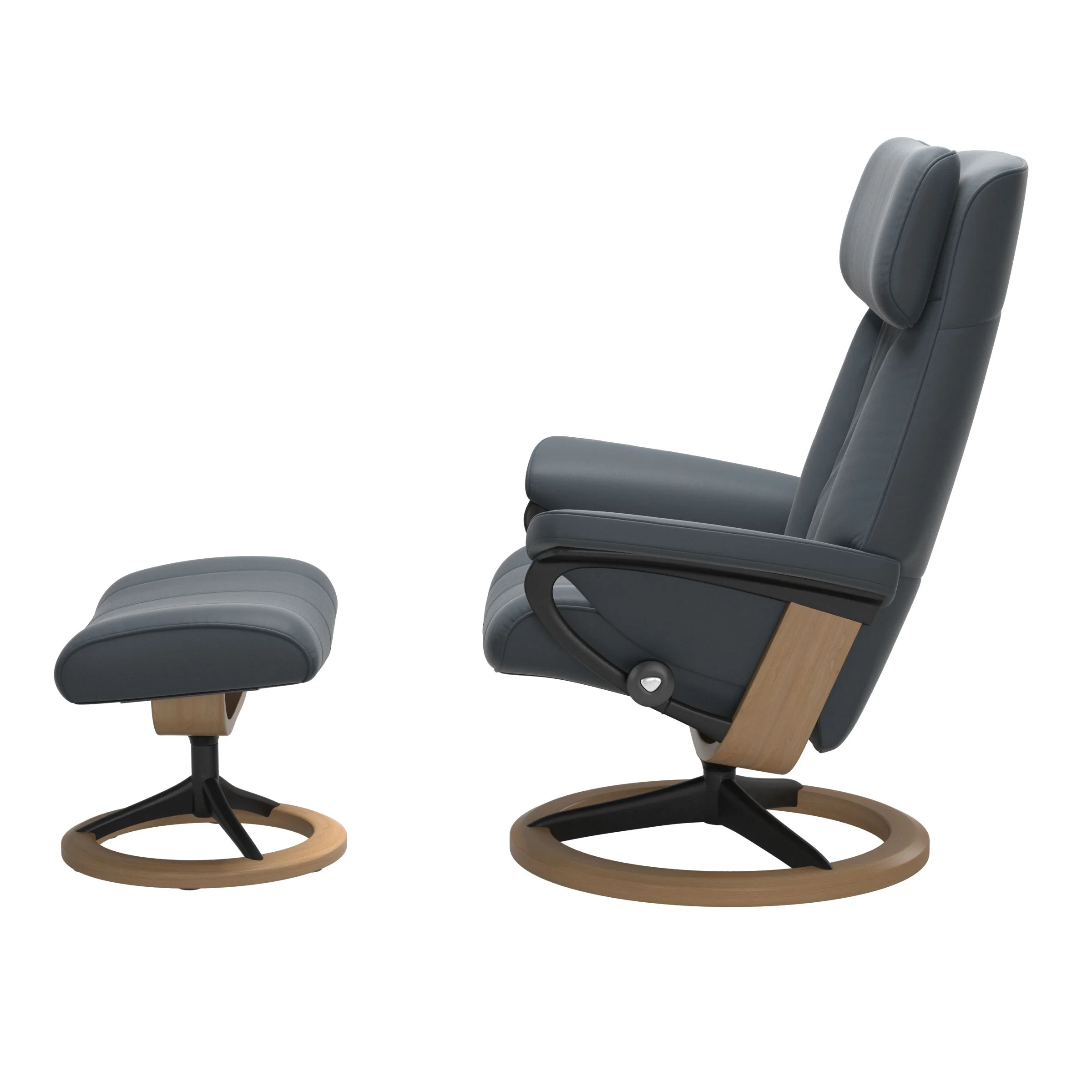 Stressless Paul Signature Sessel mit Hocker M Leder Batick Eiche Mattschwarz