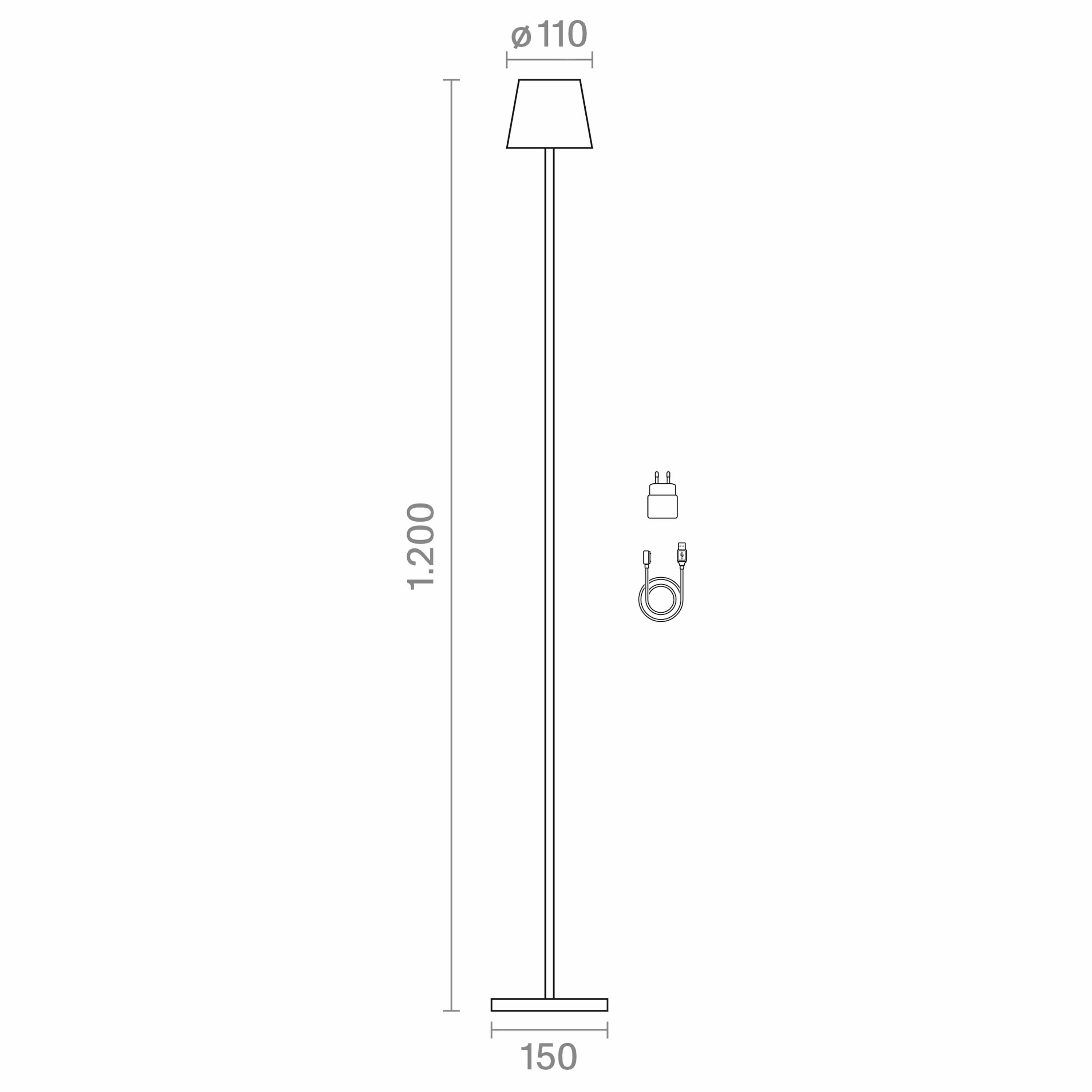 Sigor Stehleuchte Nuindie 120cm Rund Graphitgrau Sigor Stehleuchte Nuindie 120cm Rund Graphitgrau