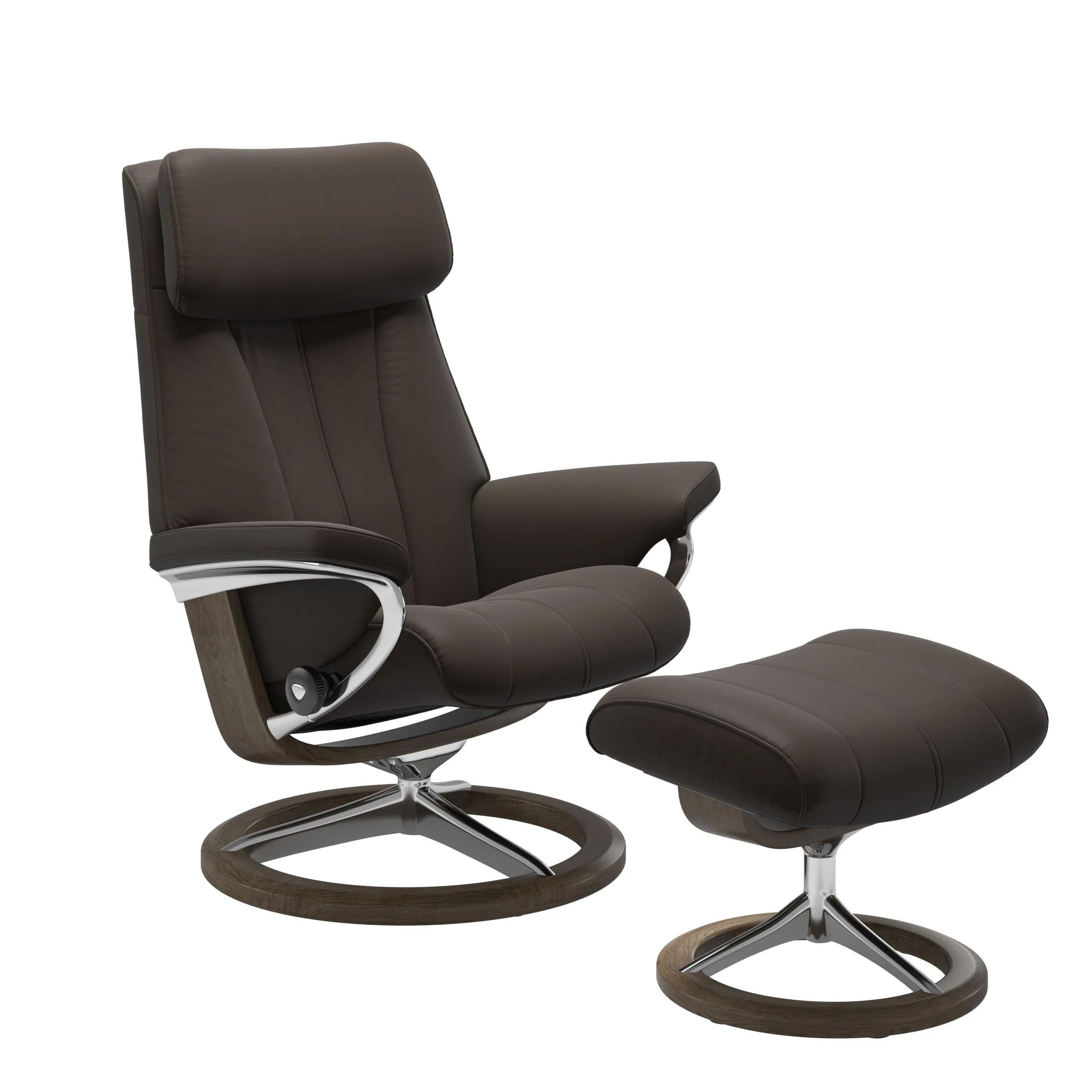 Stressless Paul Signature Sessel mit Hocker M Leder Batick Chrom