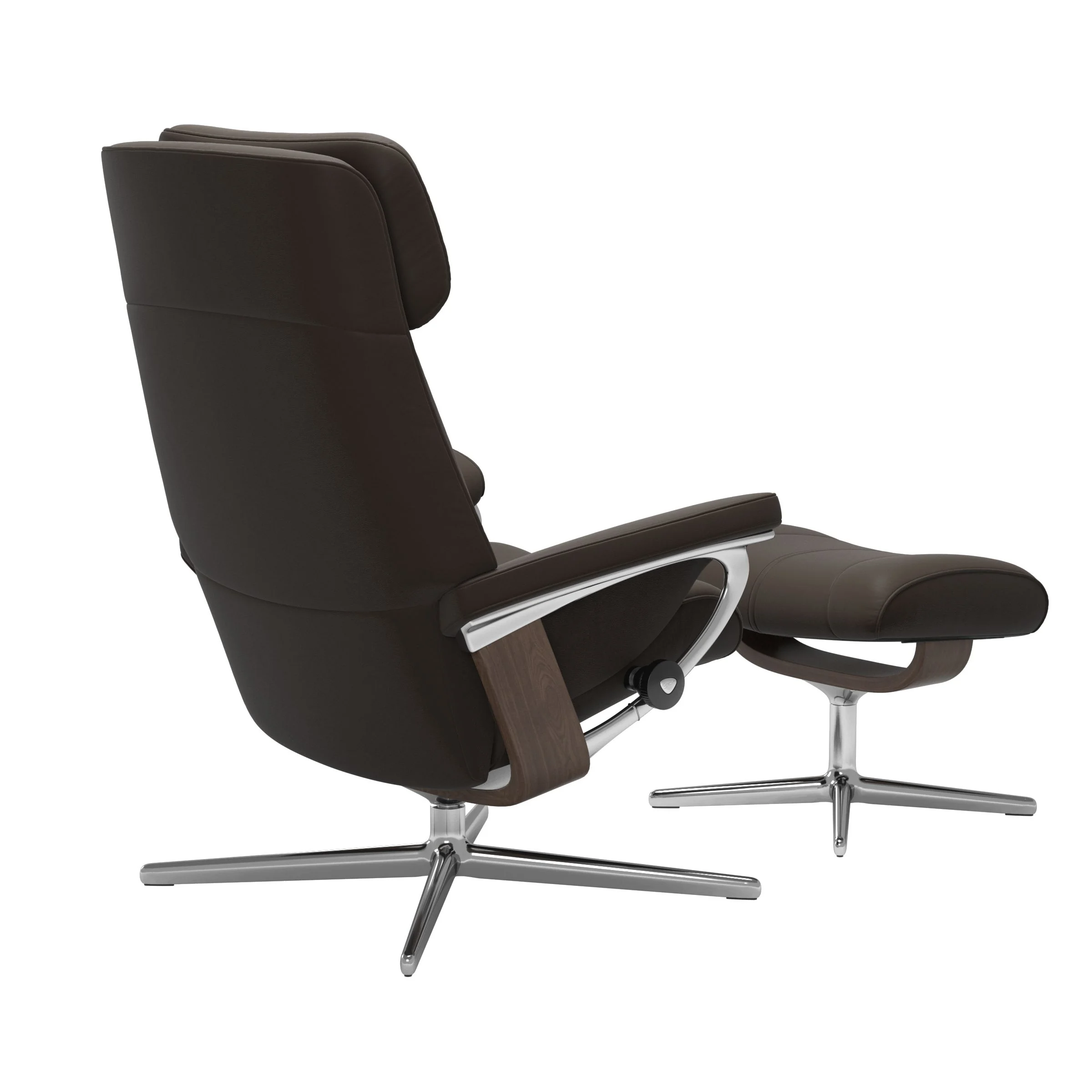 Stressless Paul Cross Sessel mit Hocker M Leder Batick Walnuss Chrom